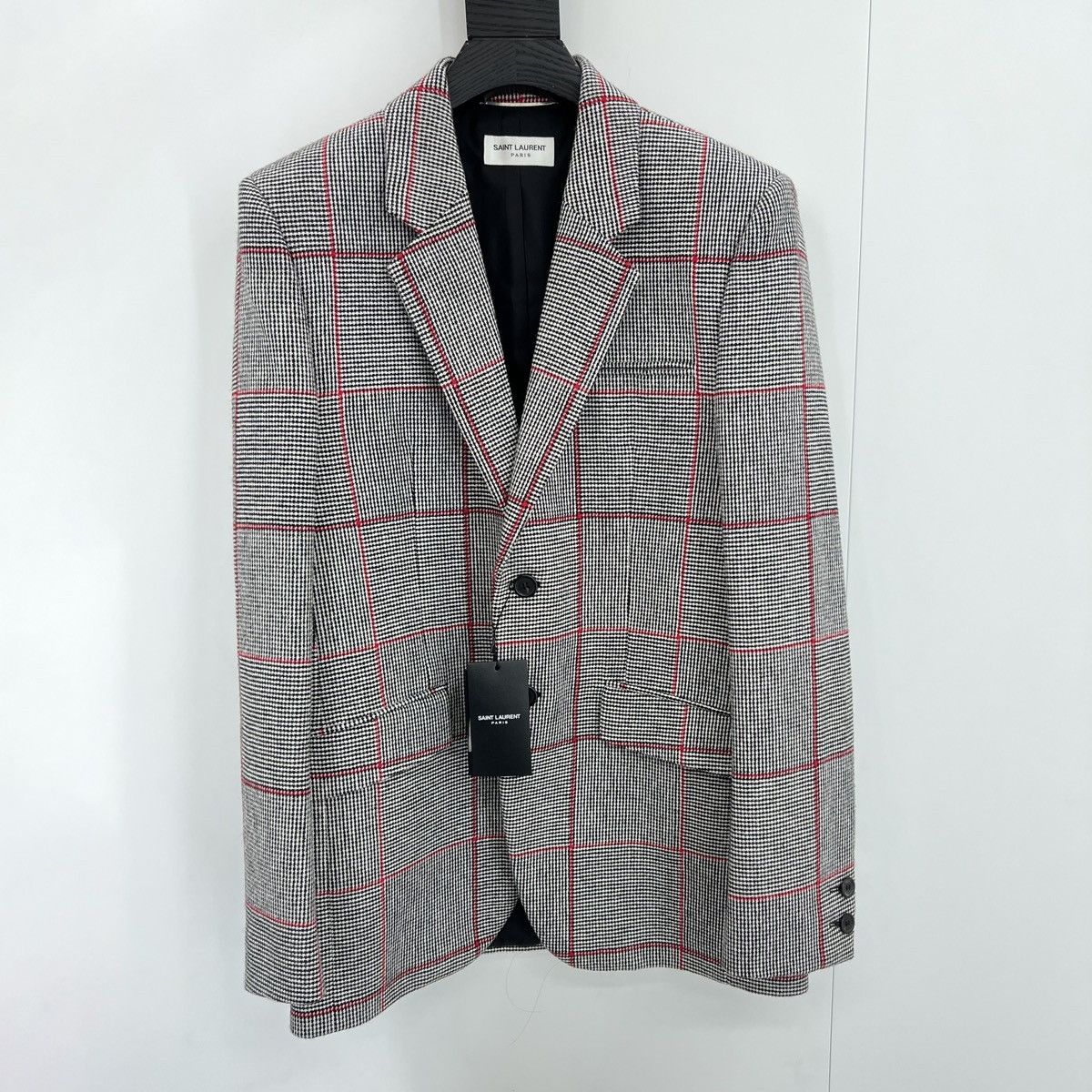 image of Anthony Vaccarello x Saint Laurent Paris Saint Laurent Blazer In Small in Grey, Men's