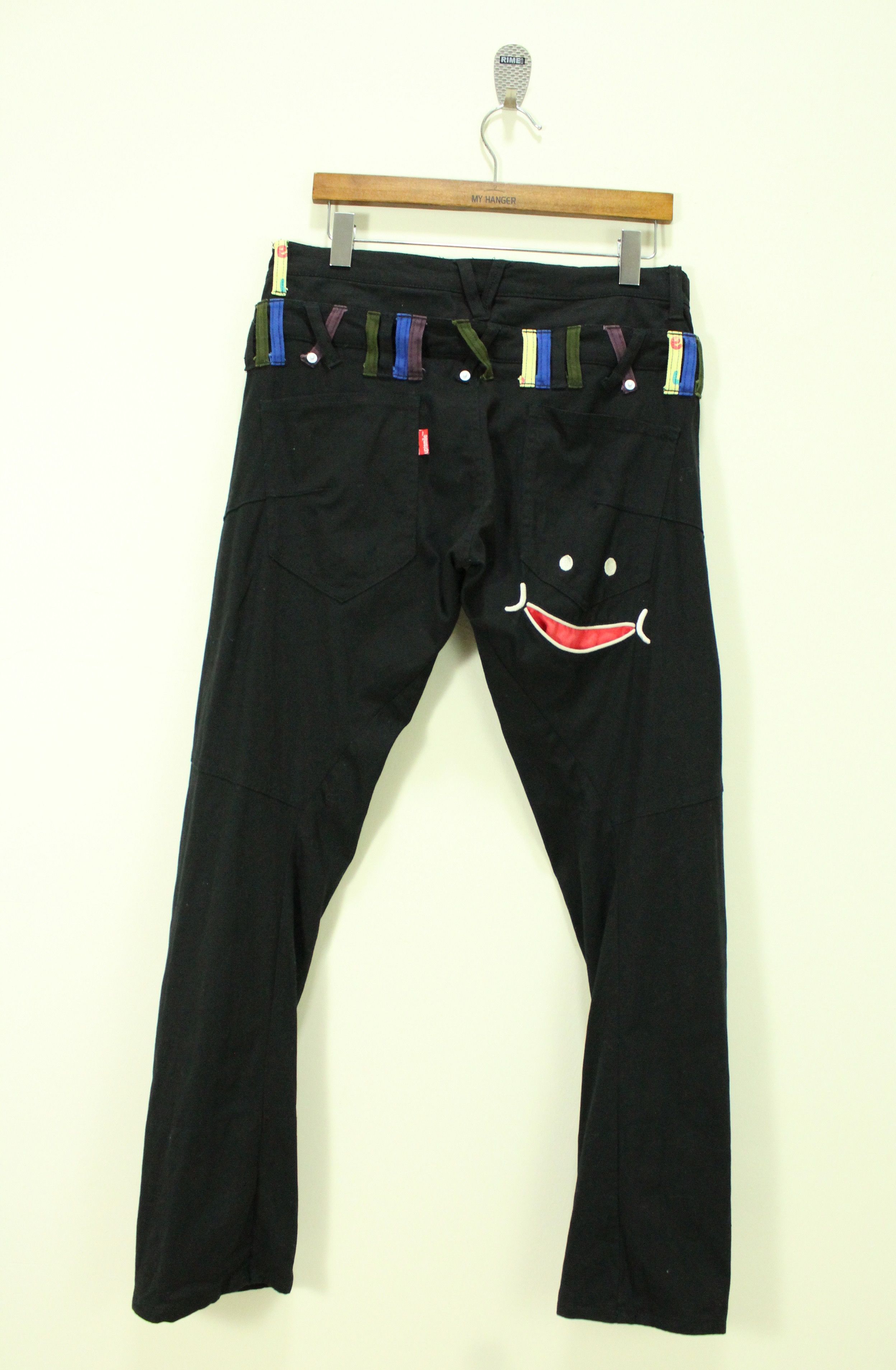 Japanese Brand Double Waist UP SMILE Pants Stretchy Grunge Rave Skater Size US 32 / EU 48 - 1 Thumbnail