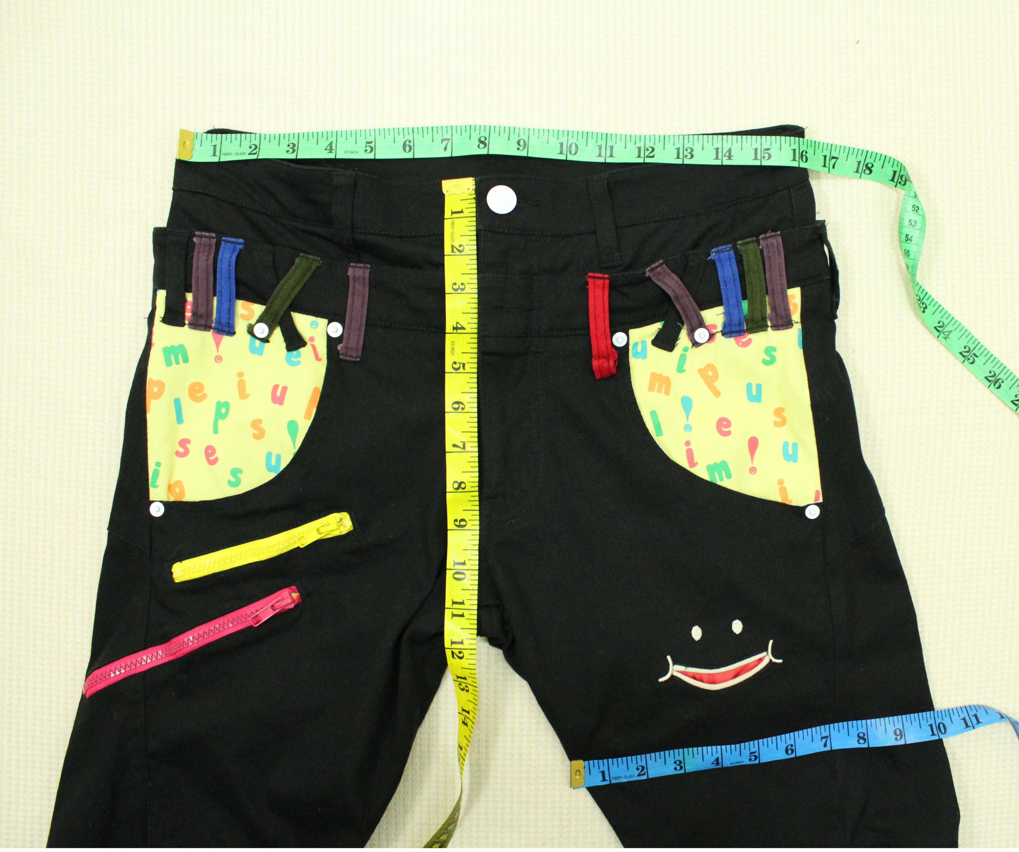 Japanese Brand Double Waist UP SMILE Pants Stretchy Grunge Rave Skater Size US 32 / EU 48 - 9 Thumbnail