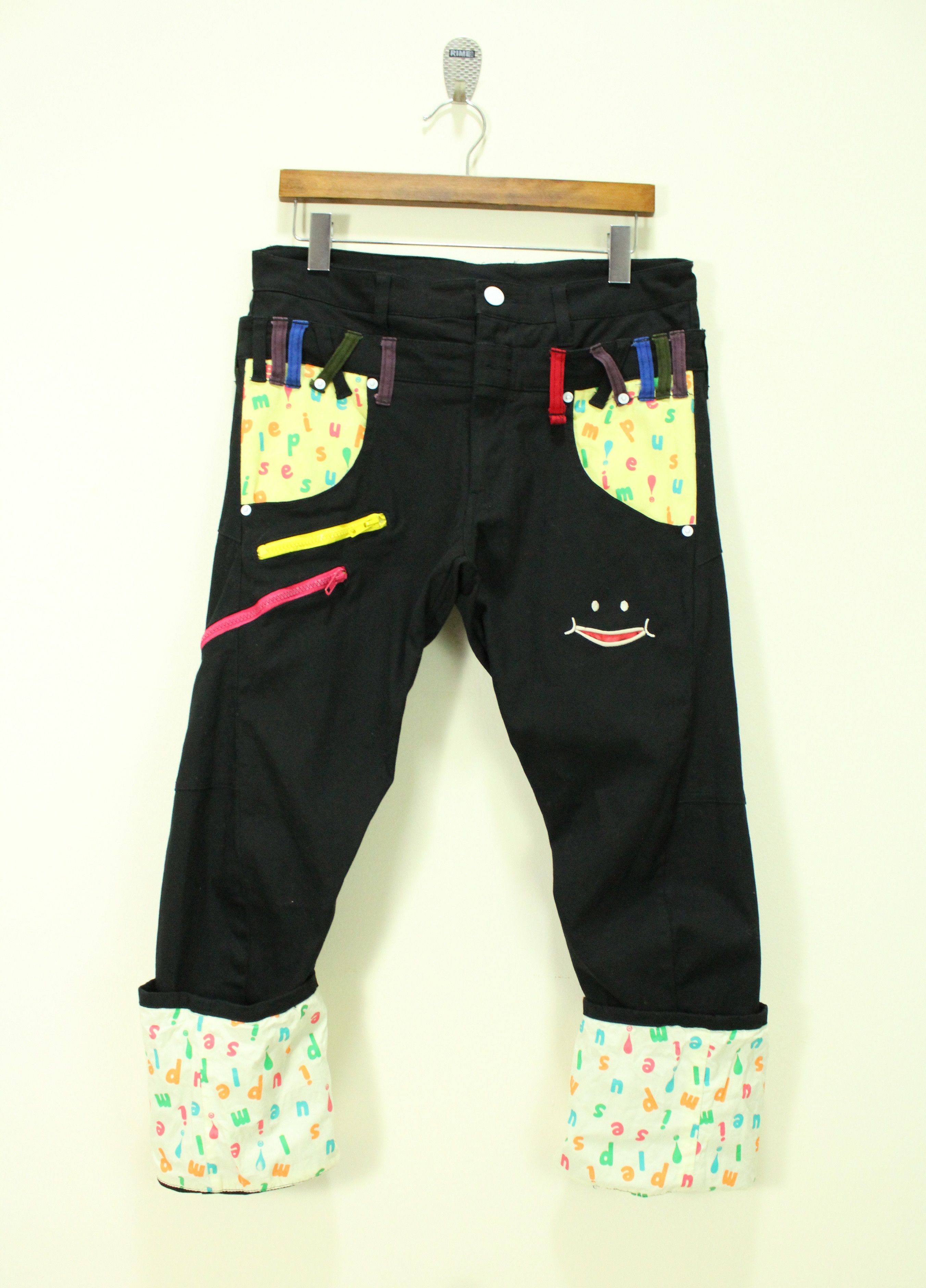 Japanese Brand Double Waist UP SMILE Pants Stretchy Grunge Rave Skater Size US 32 / EU 48 - 3 Thumbnail