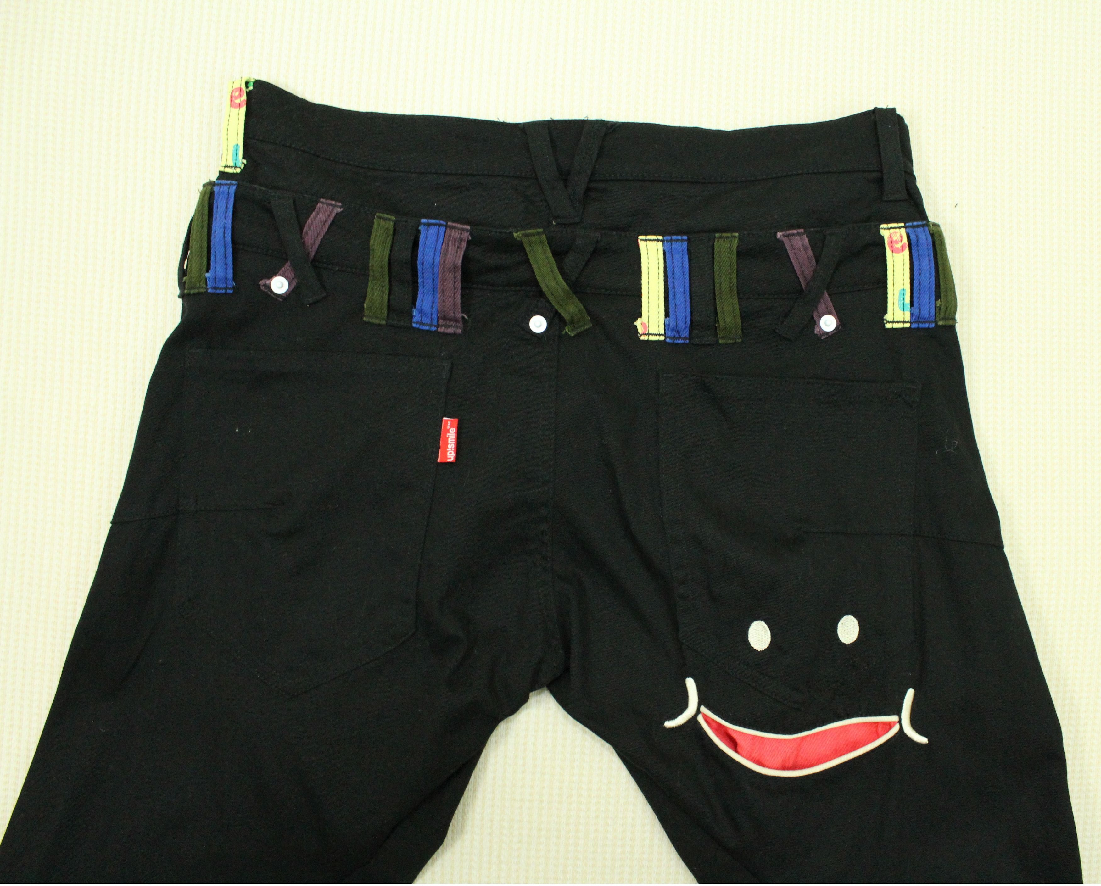 Japanese Brand Double Waist UP SMILE Pants Stretchy Grunge Rave Skater Size US 32 / EU 48 - 5 Thumbnail