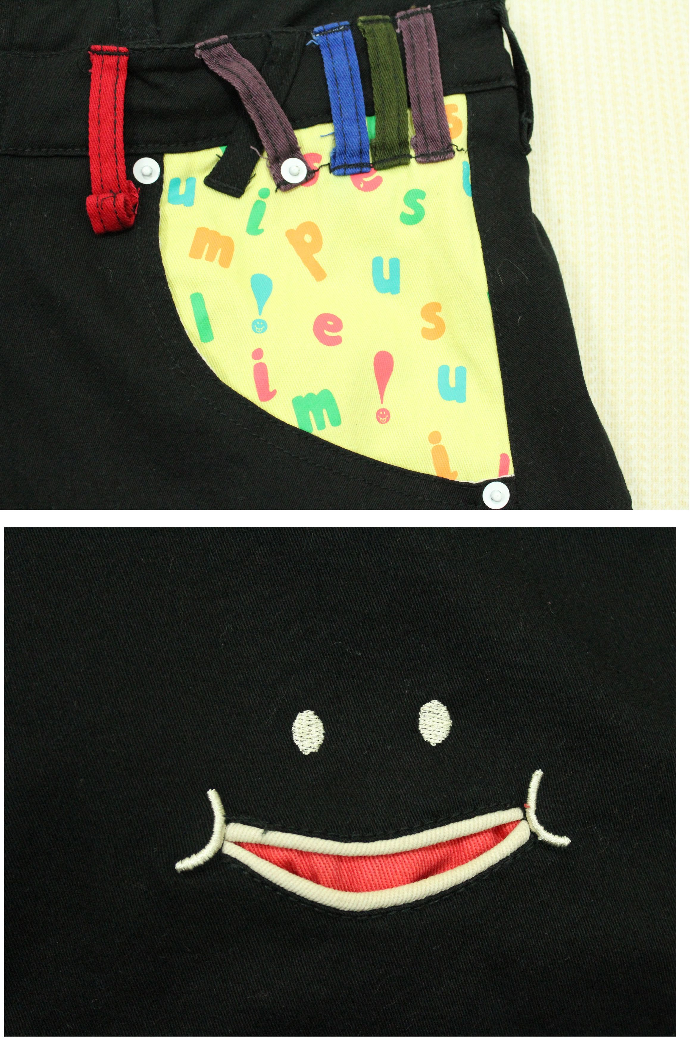 Japanese Brand Double Waist UP SMILE Pants Stretchy Grunge Rave Skater Size US 32 / EU 48 - 7 Thumbnail