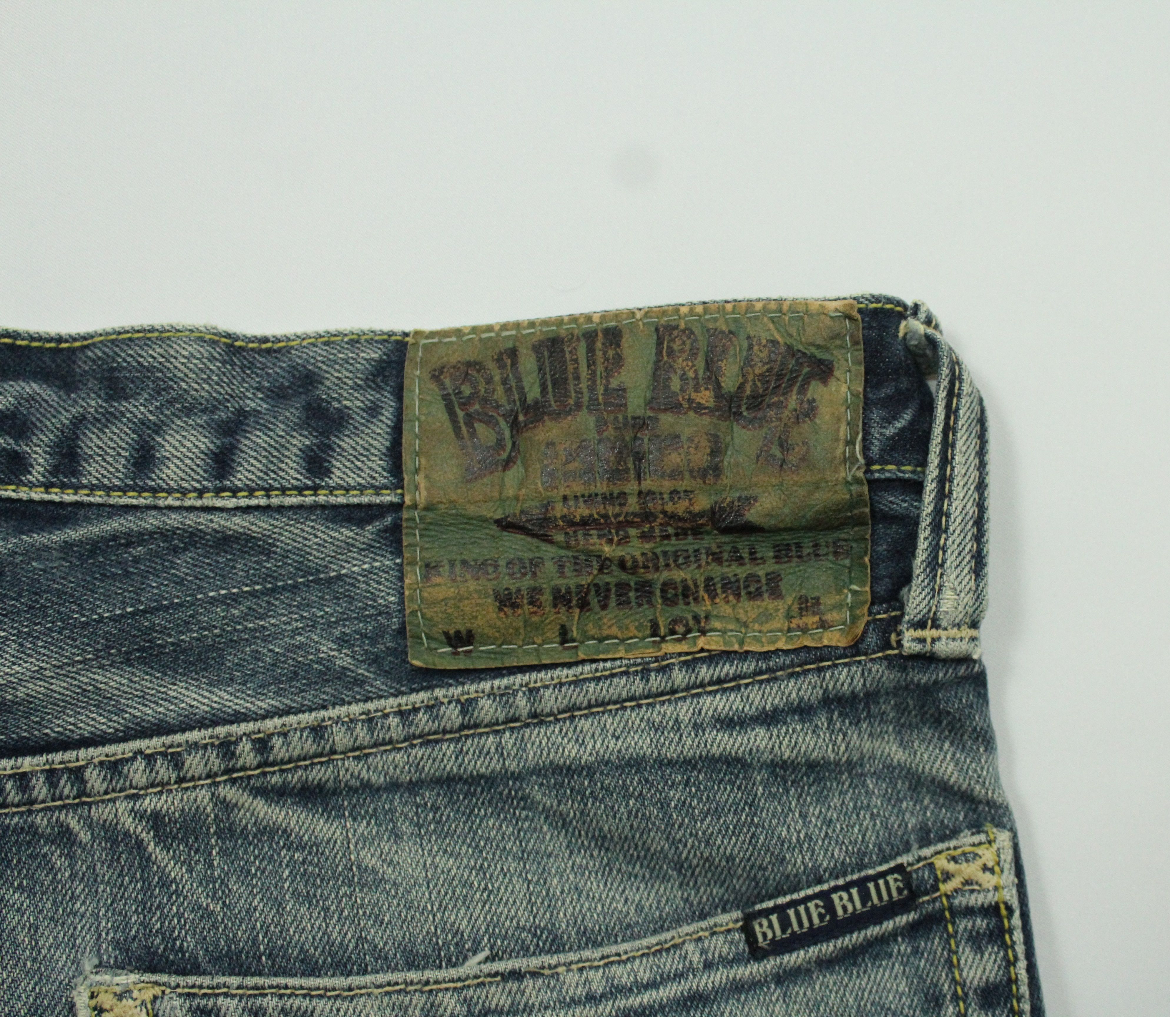 Blue Blue Japan BLUE BLUE JAPAN Denim Jeans Distressed King of Blue Size US 30 / EU 46 - 11 Thumbnail