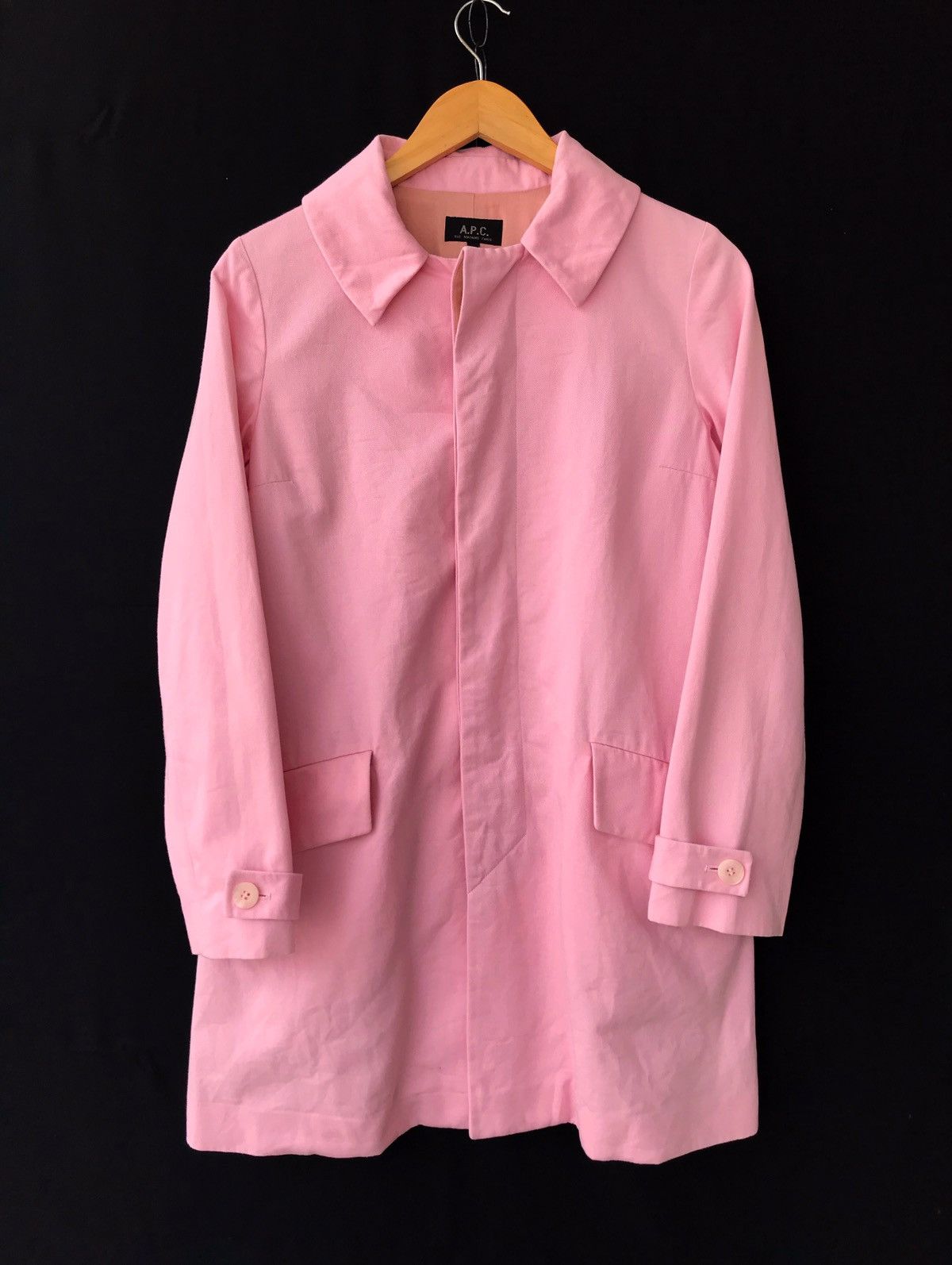 image of A P C Rue Madame Paris Trench Coat Made In Poland in Soft Pink, Women's (Size 2XS)