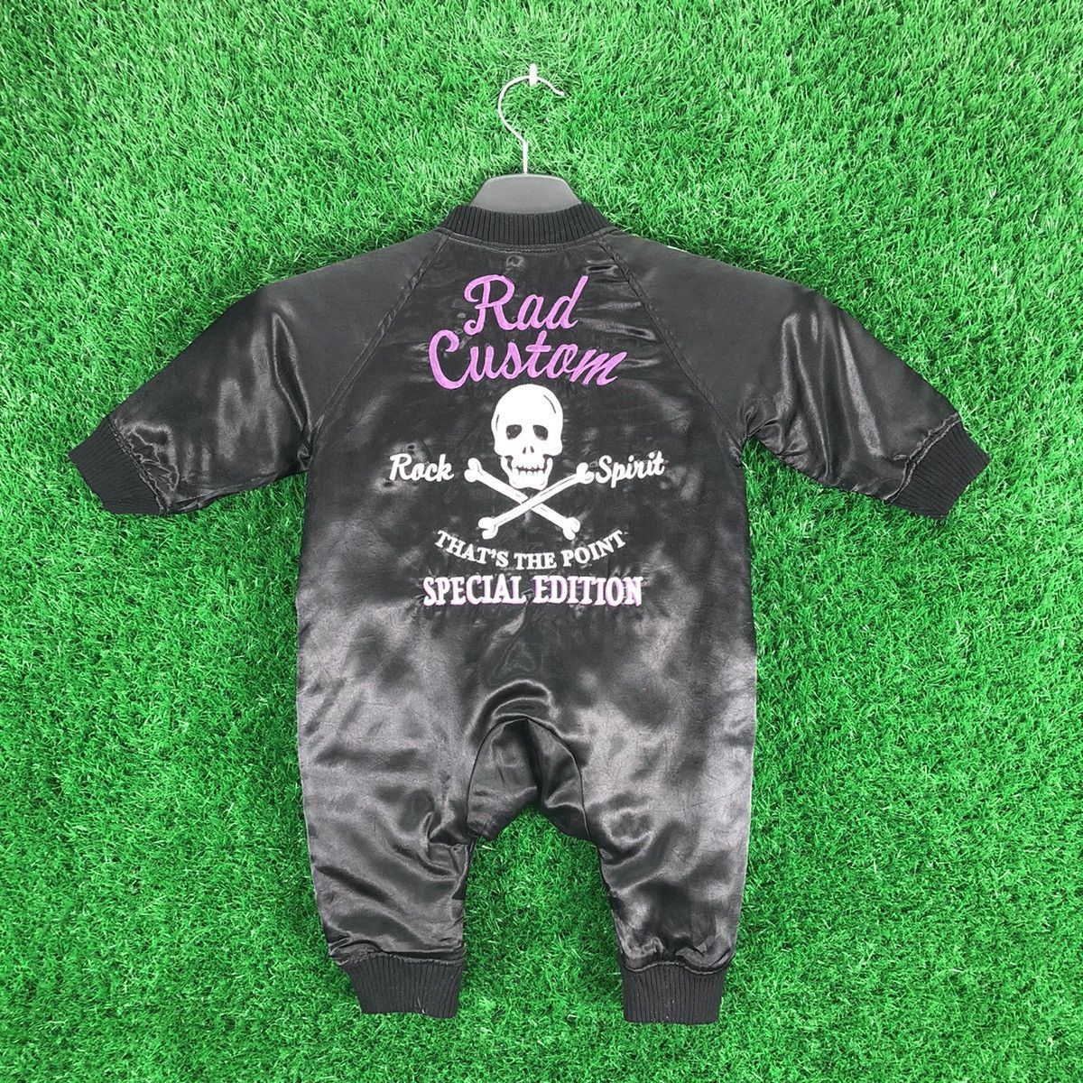 Japanese Brand Baby Suit Skull Zipper Embroidered Sukajan by Rad Custom Size US 28 / EU 44 - 4 Thumbnail