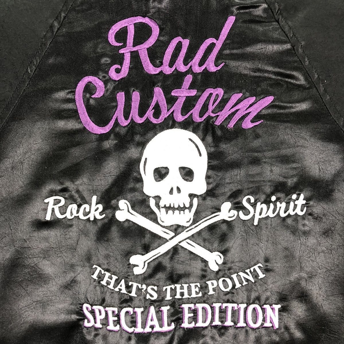 Japanese Brand Baby Suit Skull Zipper Embroidered Sukajan by Rad Custom Size US 28 / EU 44 - 8 Thumbnail