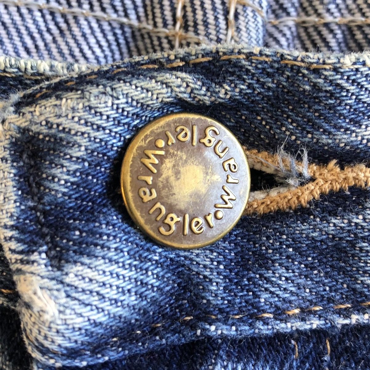 Vintage × Wrangler Vintage Wrangler Custom Patchwork Sashiko Kurt Cobain Style Size US 35 - 8 Thumbnail