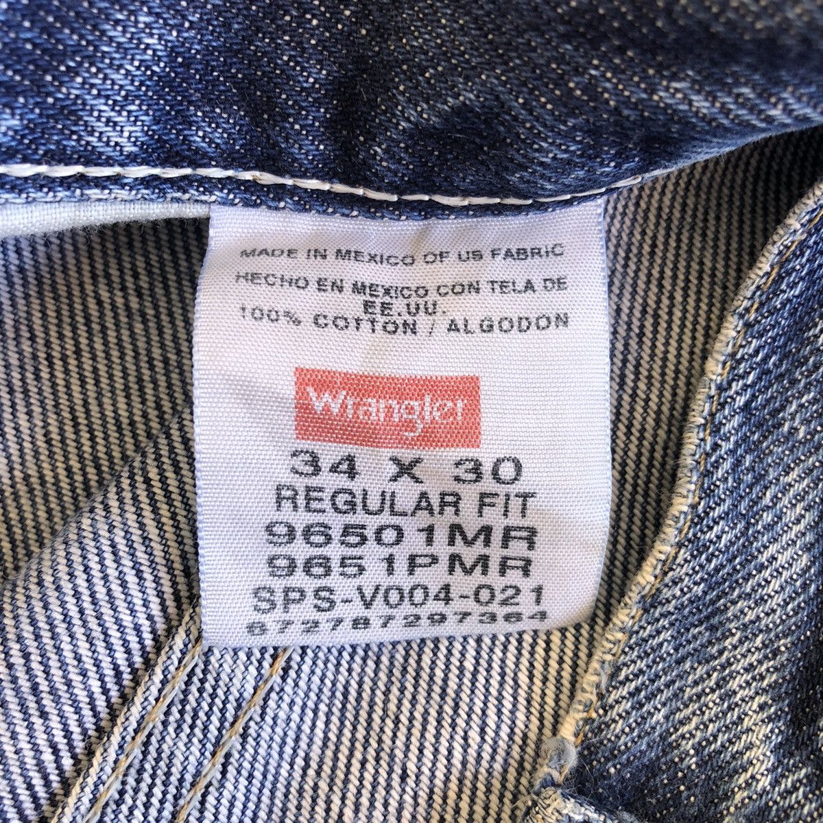Vintage × Wrangler Vintage Wrangler Custom Patchwork Sashiko Kurt Cobain Style Size US 35 - 17 Thumbnail