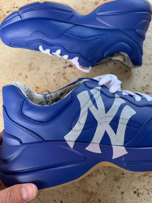 Gucci × New York Yankees Gucci x Yankees low top leather trainers Size US 8 / EU 41 - 15 Thumbnail