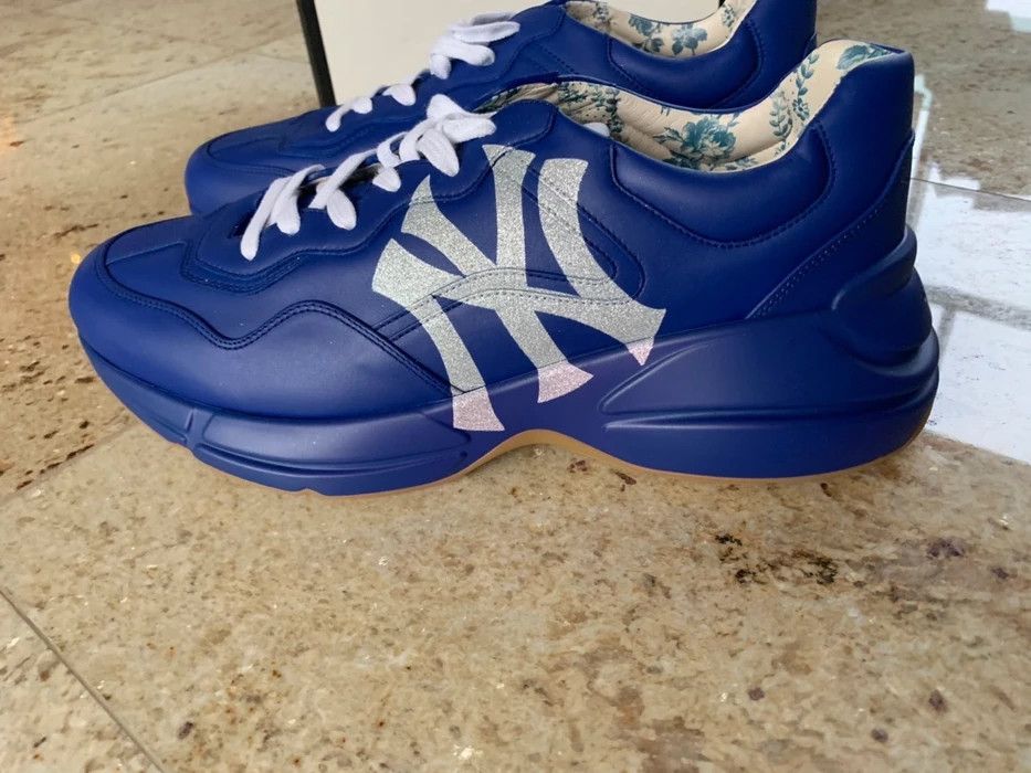 Gucci × New York Yankees Gucci x Yankees low top leather trainers Size US 8 / EU 41 - 3 Thumbnail