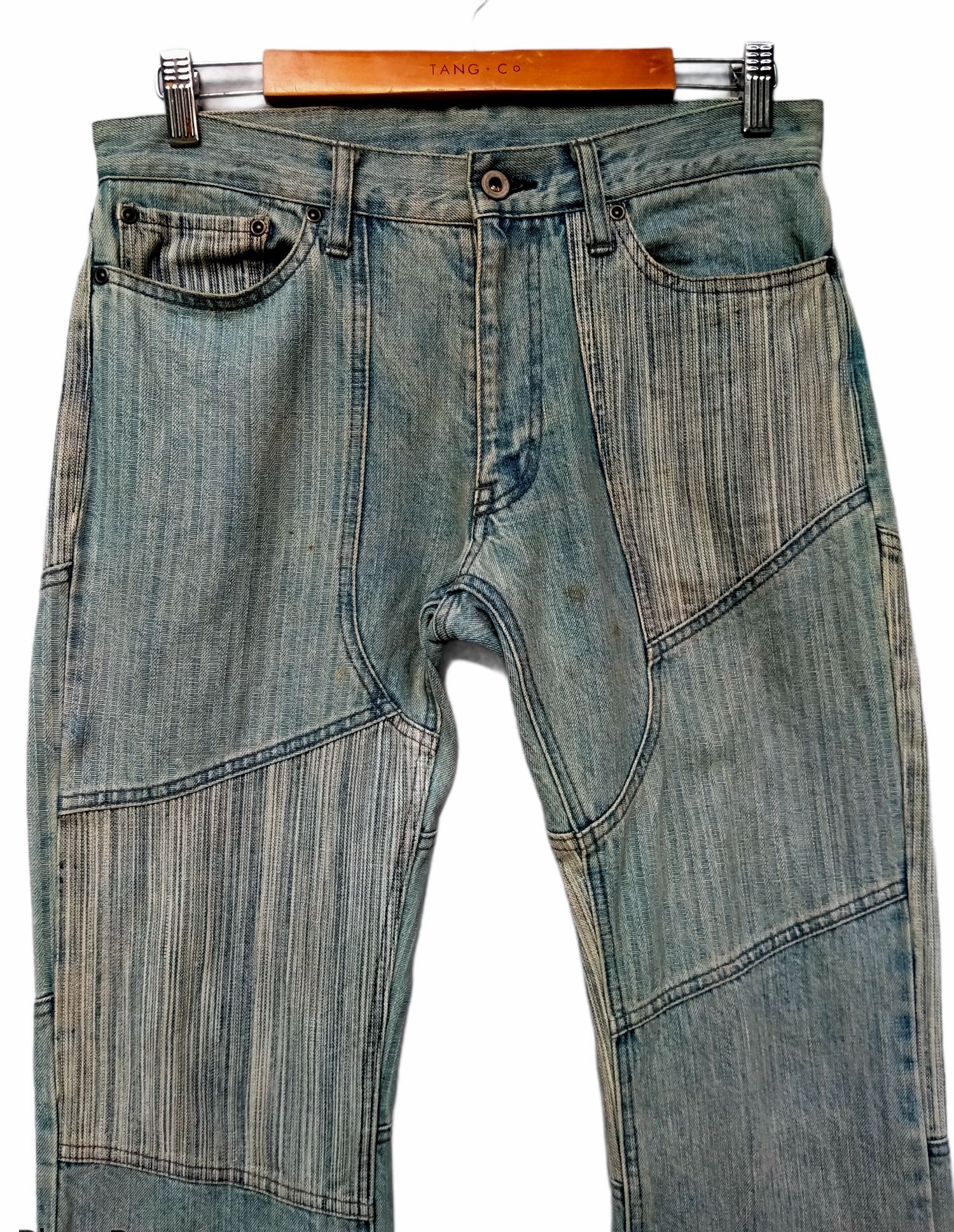 If Six Was Nine Vintage Rupert Edge Reconstructed Patchwork Denim Jeans Size US 32 / EU 48 - 4 Thumbnail