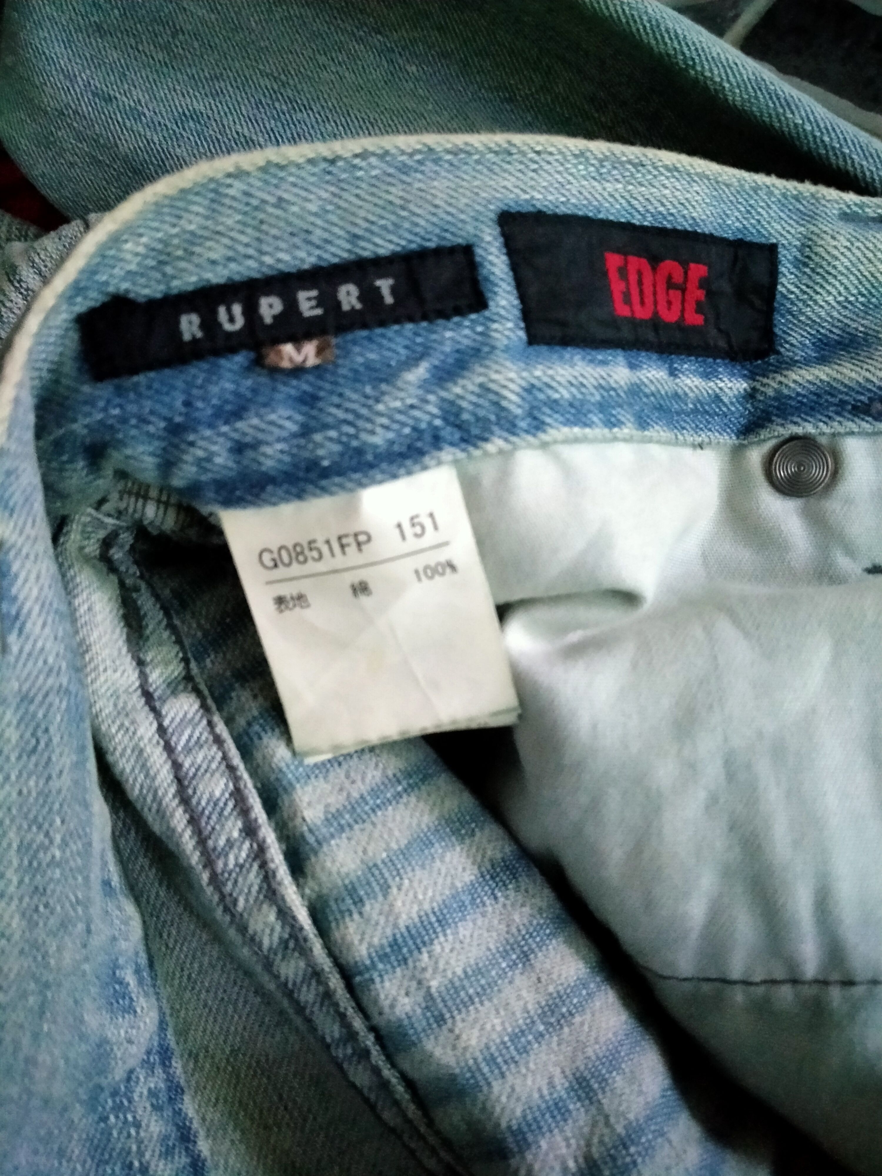 If Six Was Nine Vintage Rupert Edge Reconstructed Patchwork Denim Jeans Size US 32 / EU 48 - 12 Thumbnail