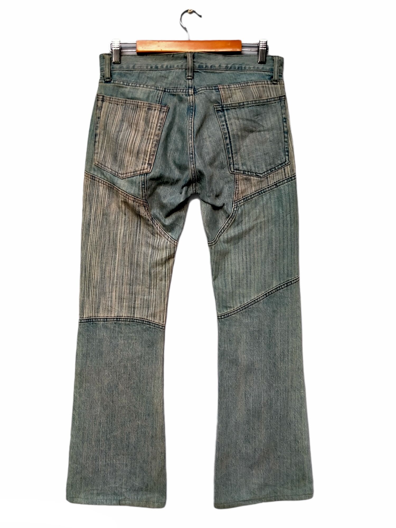 If Six Was Nine Vintage Rupert Edge Reconstructed Patchwork Denim Jeans Size US 32 / EU 48 - 3 Thumbnail