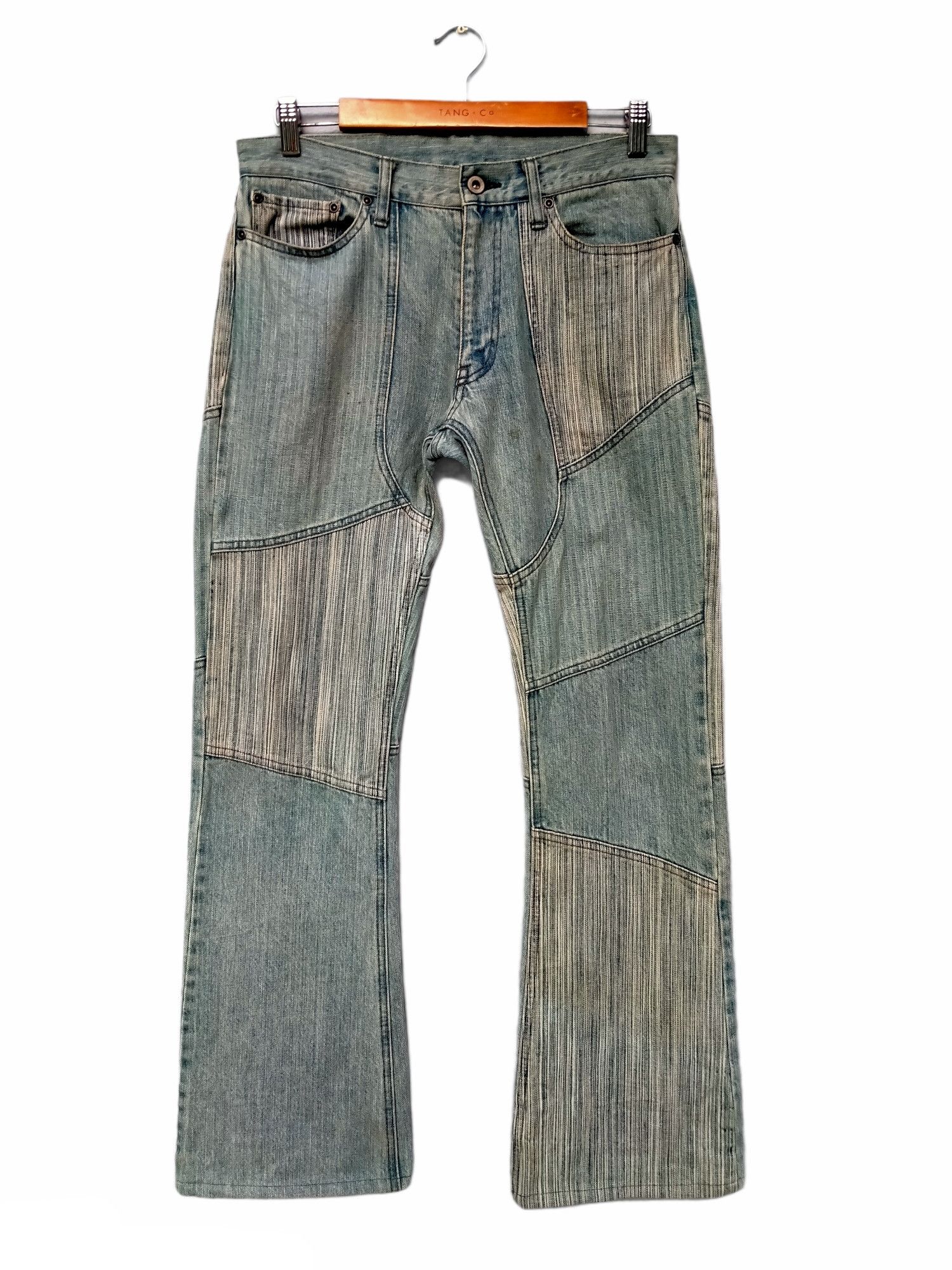 If Six Was Nine Vintage Rupert Edge Reconstructed Patchwork Denim Jeans Size US 32 / EU 48 - 2 Thumbnail