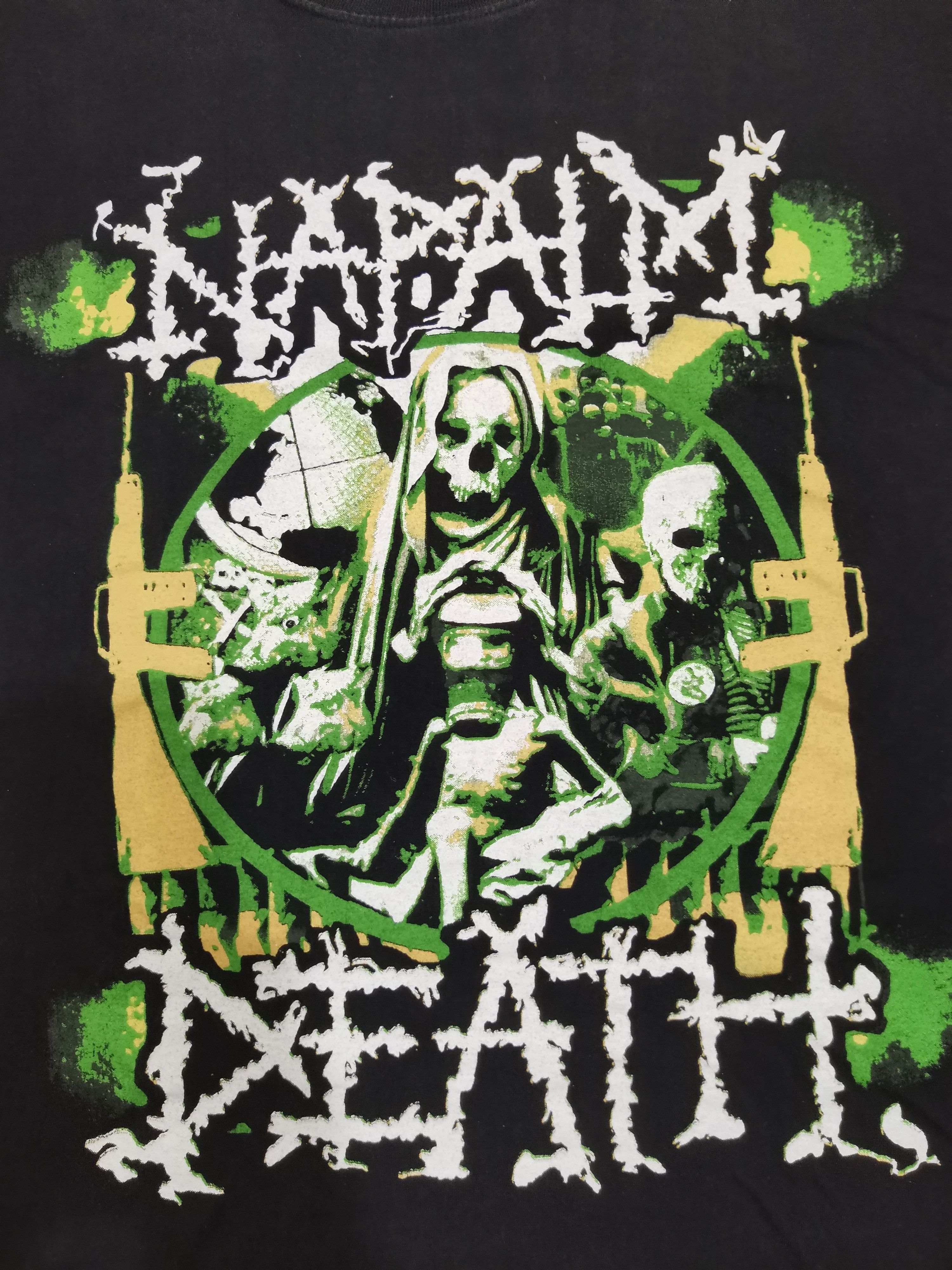 image of Band Tees x Rock Band Vintage Napalm Death Metal Band Tee Horror in Black, Men's (Size Large)