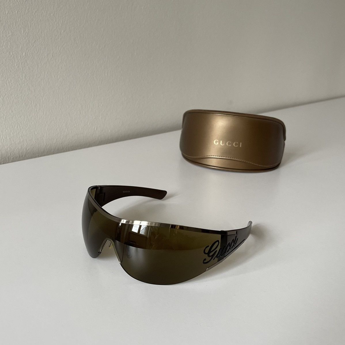 image of Gucci Oversized Mask GG 1888/s Brown Sunglasses, Men's