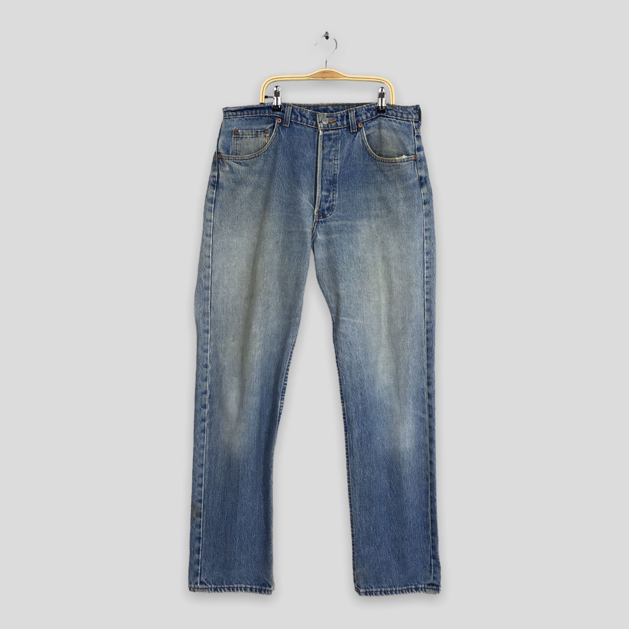 Image of Levis x Levis Vintage Clothing Size 33X31 Vintage Levi's 501 Faded Blue Stonewash Jeans, Men's