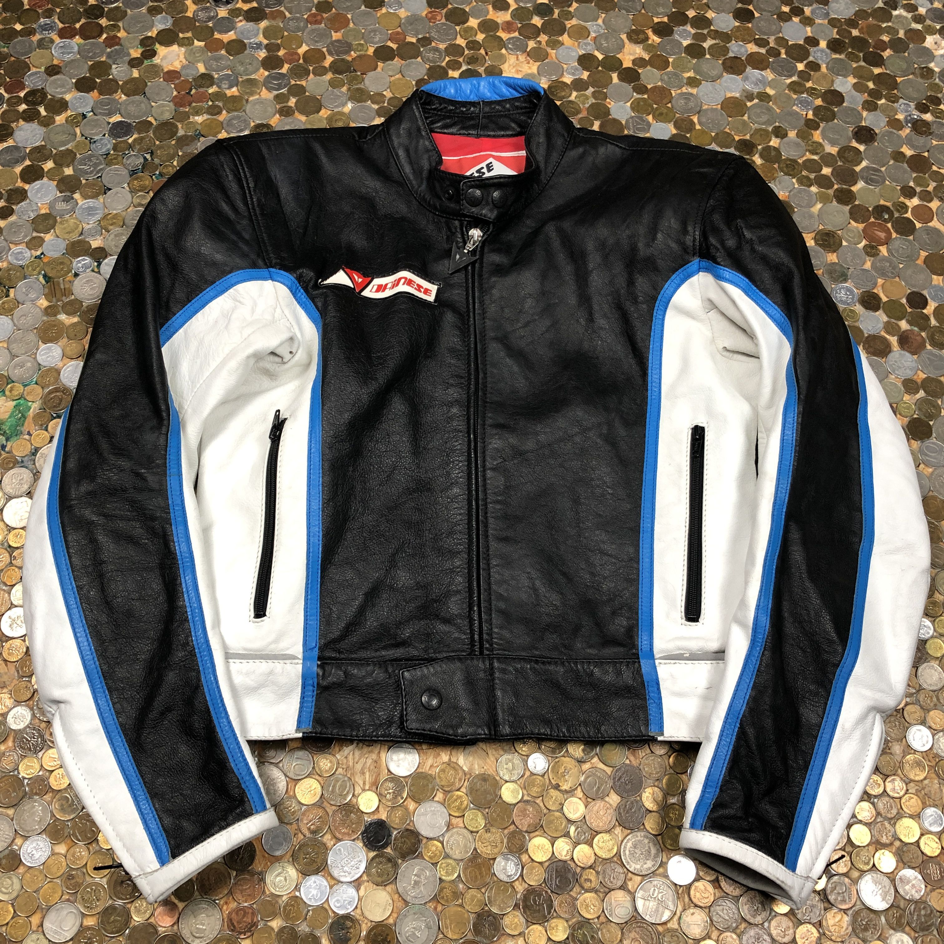 Dainese leather moto racing jacket size 50