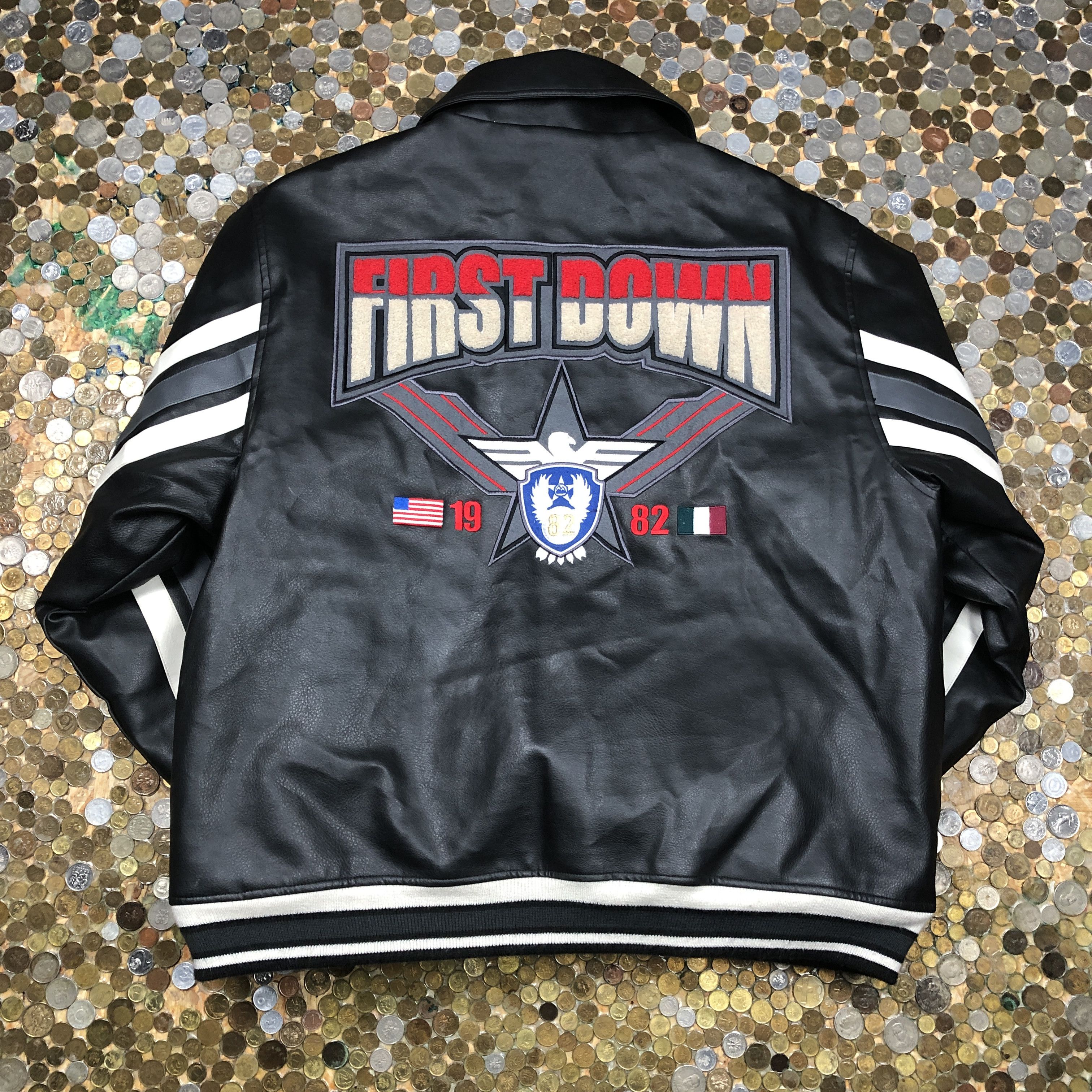 First × Vintage Leather Jacket First Down 90