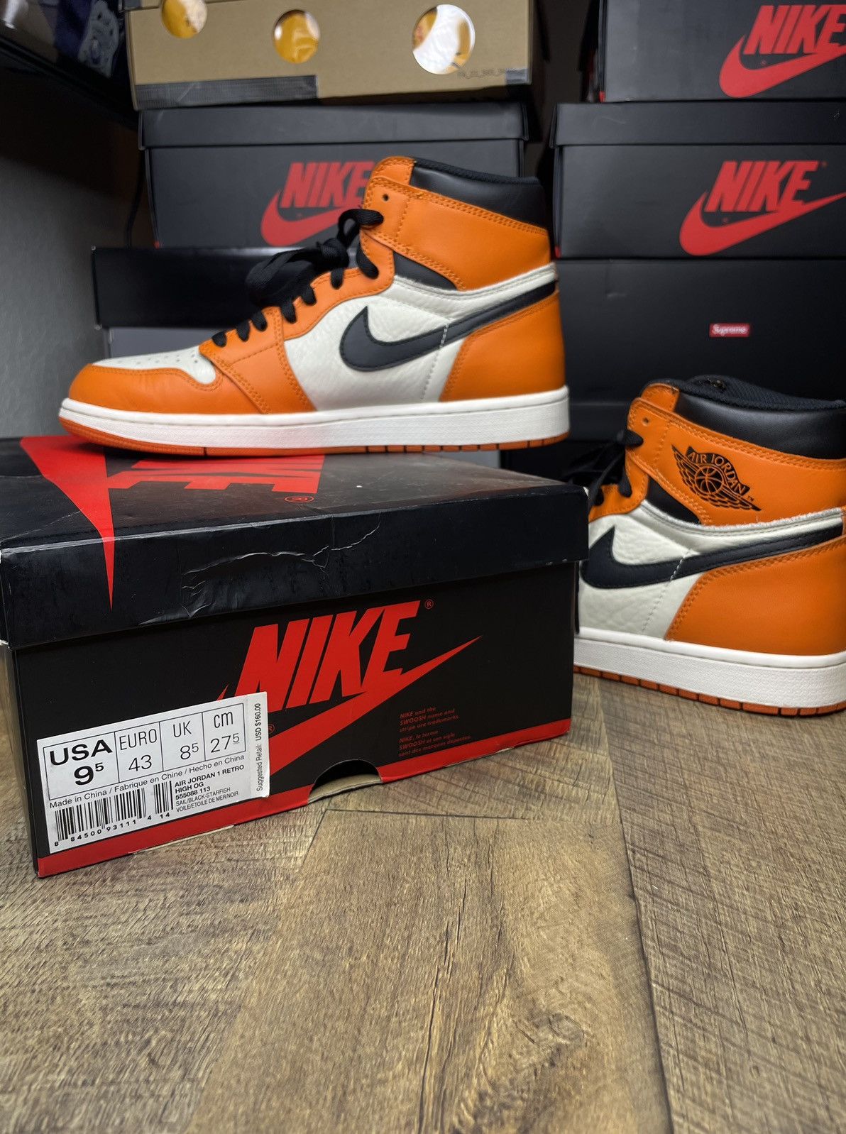 Jordan Brand Air Jordan 1 retro Og High shattered backboard away 2016 Size US 9.5 / EU 42-43 - 7 Thumbnail