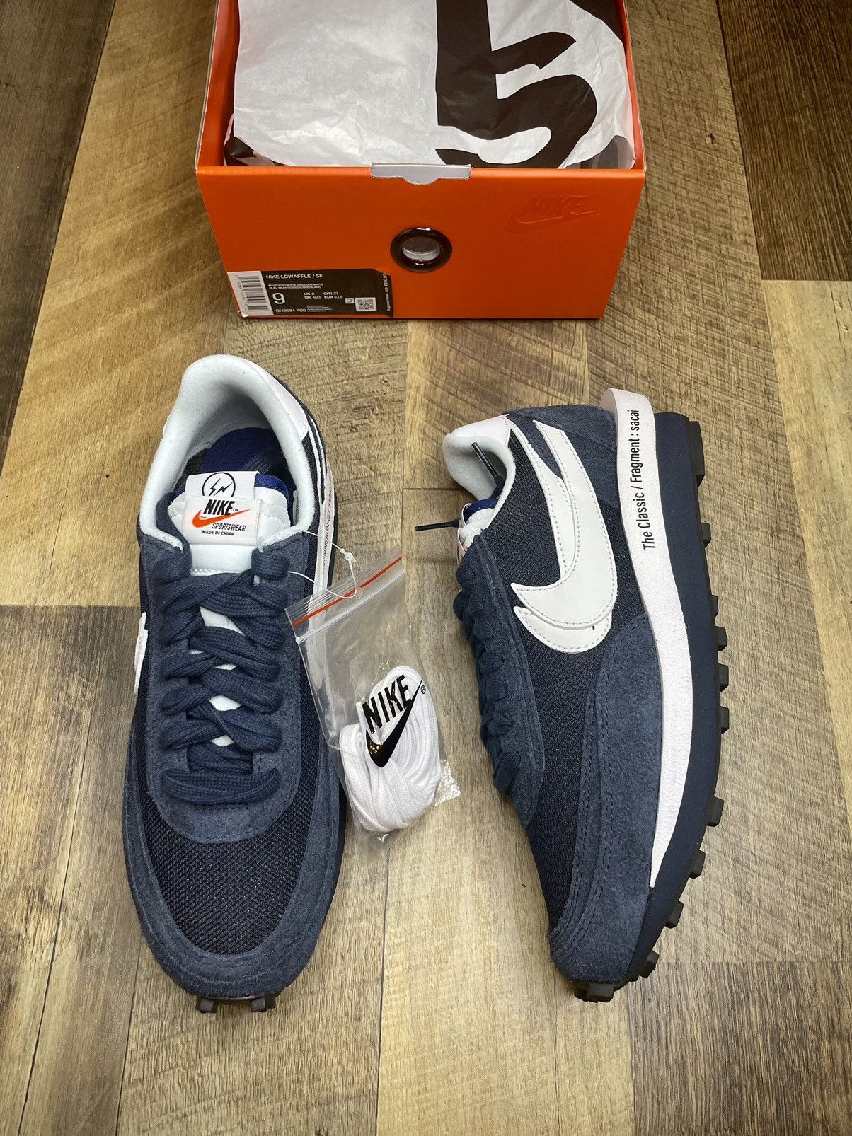 Fragment Design × Nike × Sacai Fragment Design sacai Nike LDV Waffle Blackened Blue Size US 9 / EU 42 - 5 Thumbnail