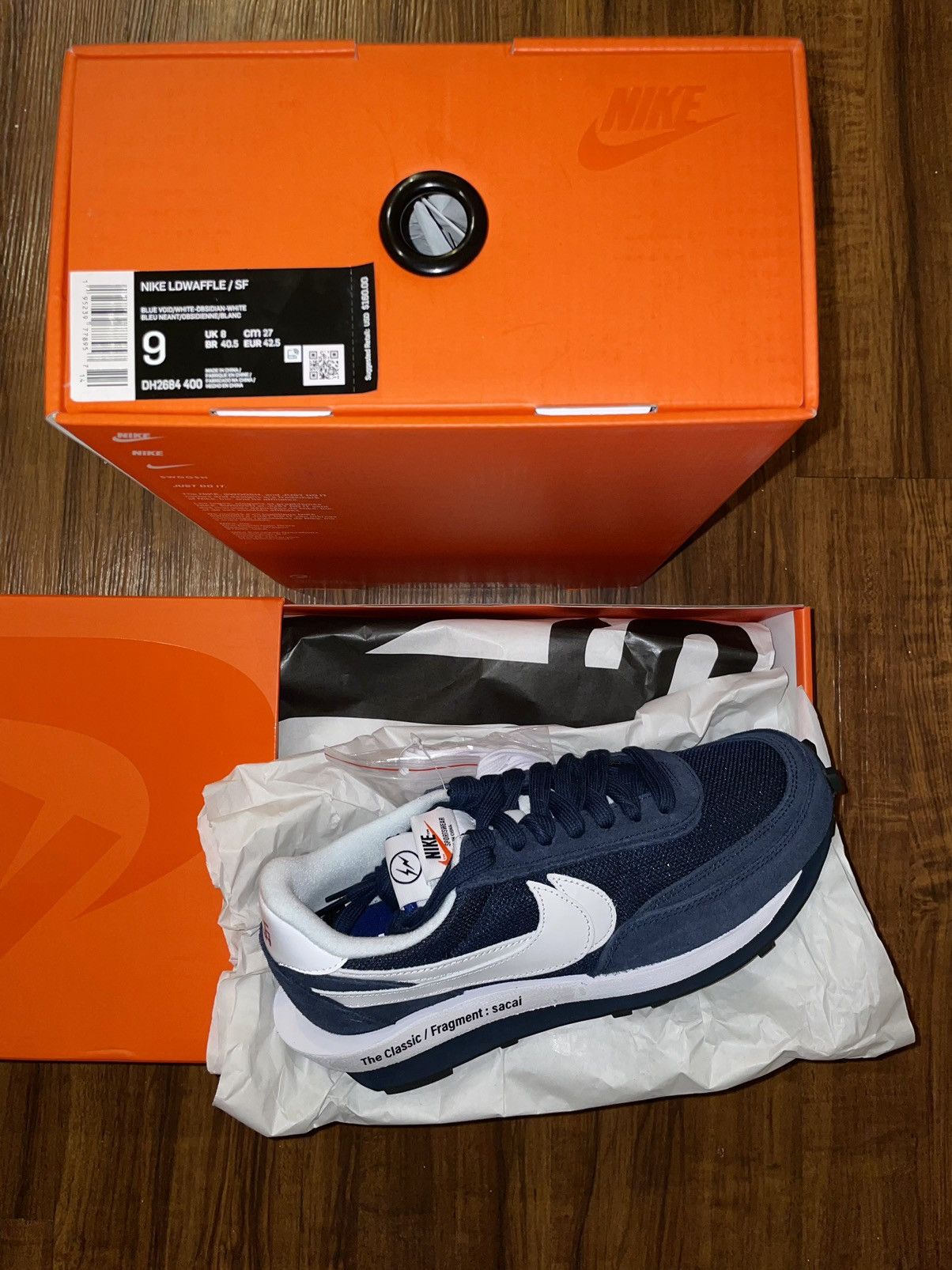 Fragment Design × Nike × Sacai Fragment Design sacai Nike LDV Waffle Blackened Blue Size US 9 / EU 42 - 6 Thumbnail