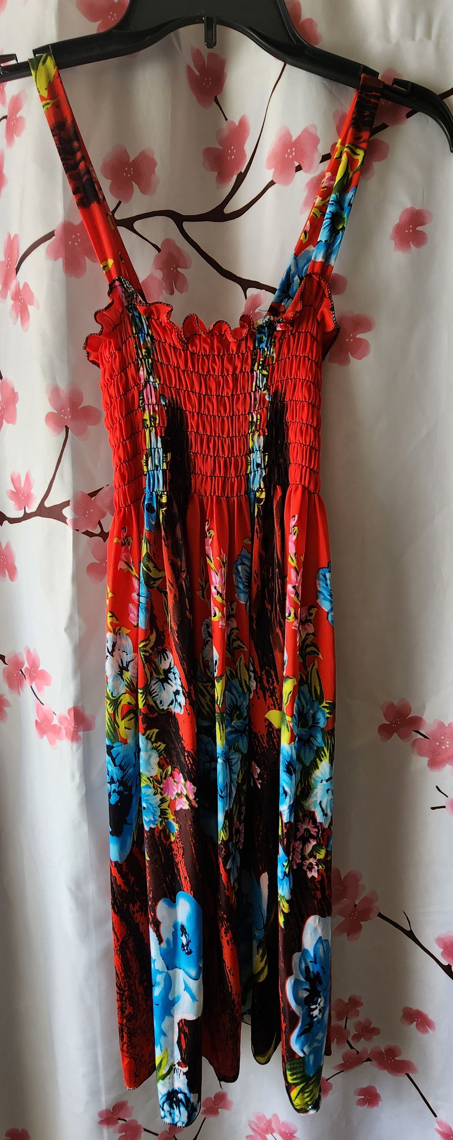 Other Tello's Red Floral Dress Size L Stretchy Can fit Size XS S M Size L / US 10 / IT 46 - 2 Thumbnail