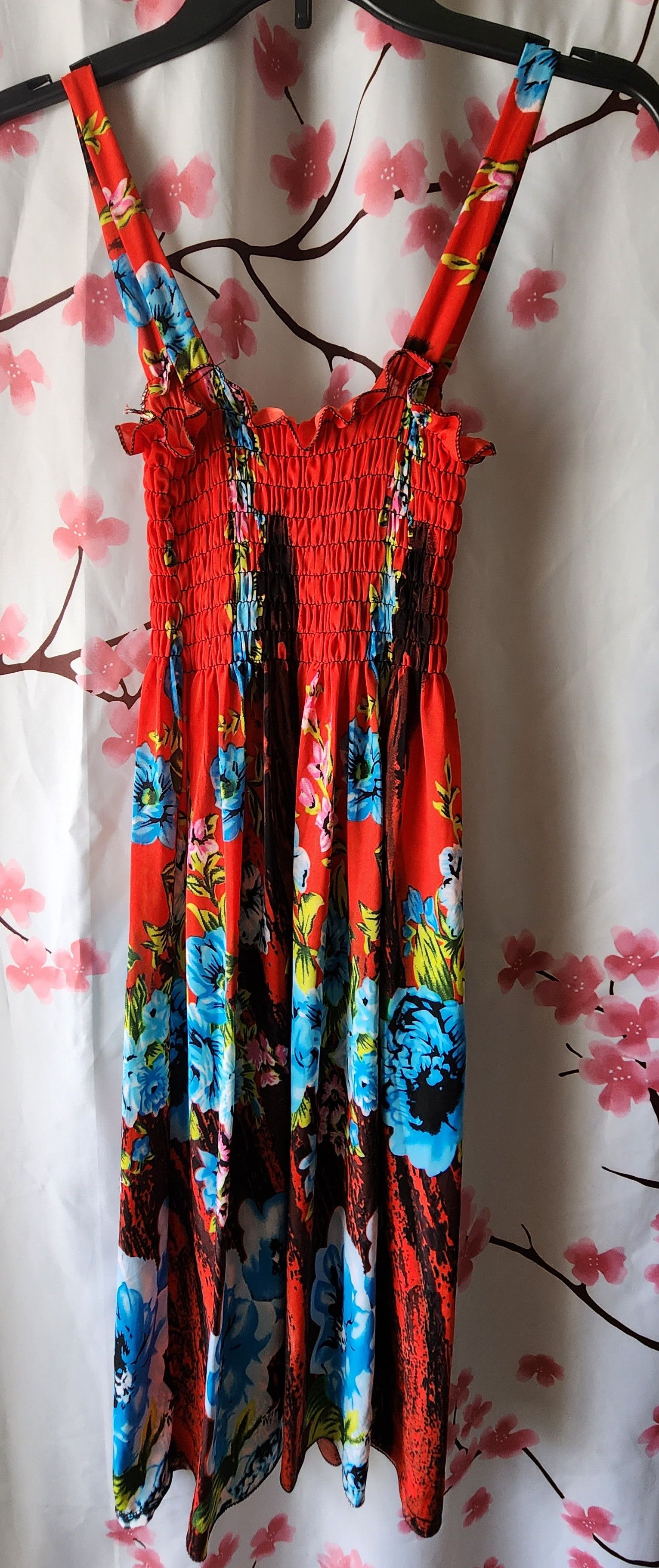 Other Tello's Red Floral Dress Size L Stretchy Can fit Size XS S M Size L / US 10 / IT 46 - 1 Thumbnail