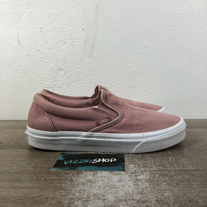 Vans herringbone best sale slip on rose