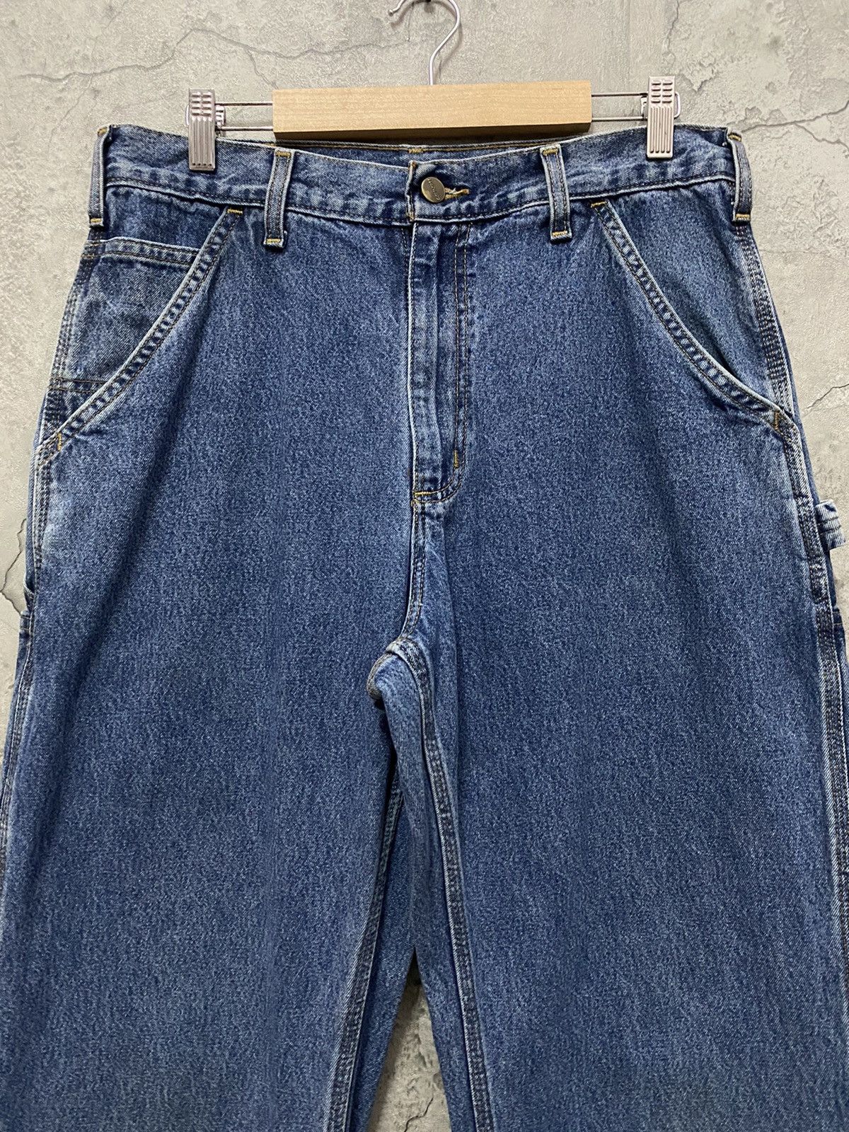 Carhartt × Vintage Vintage 90’s Carhartt Carpenters Loose Fit Denim Pants Size US 32 / EU 48 - 9 Thumbnail
