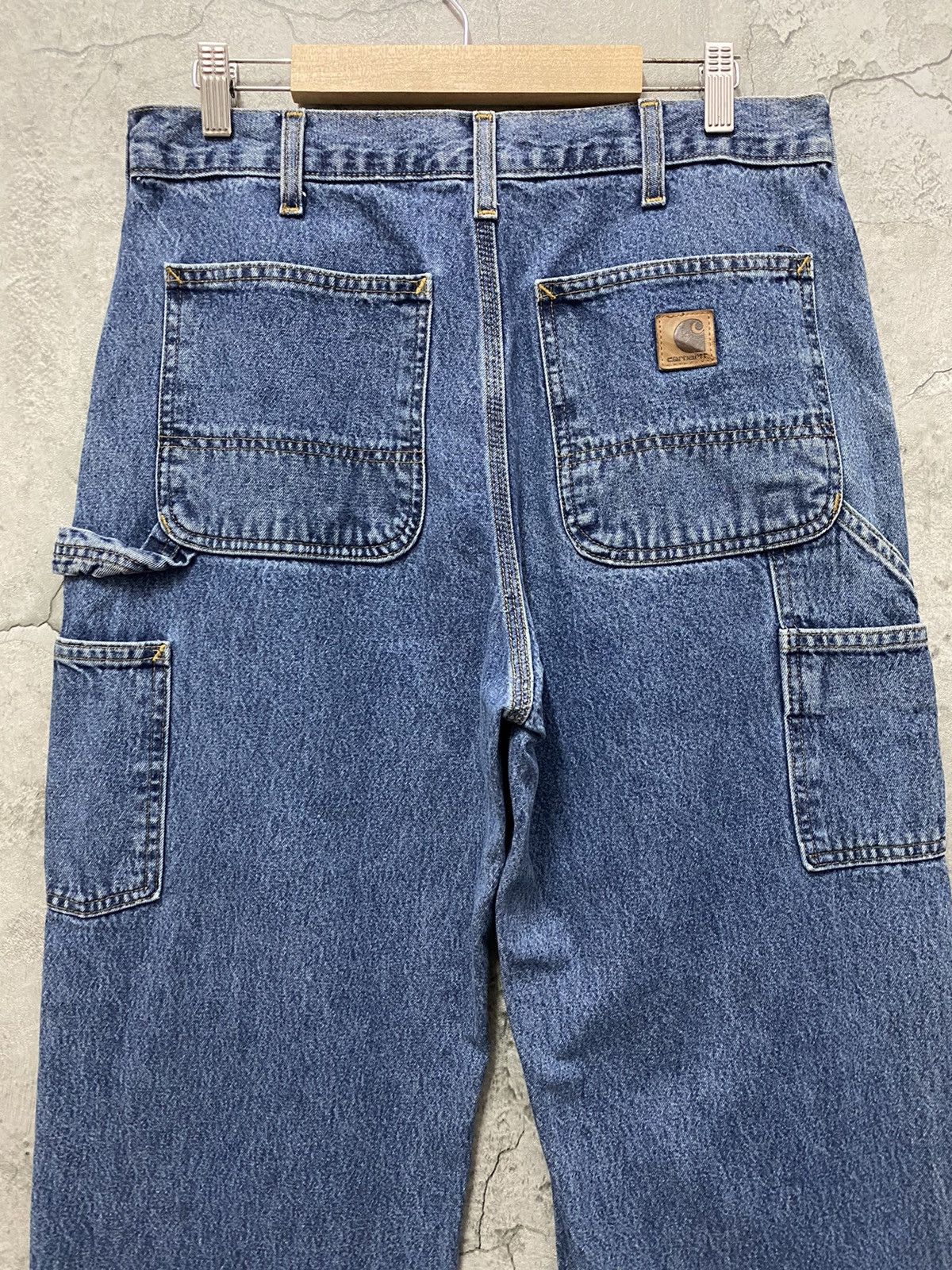 Carhartt × Vintage Vintage 90’s Carhartt Carpenters Loose Fit Denim Pants Size US 32 / EU 48 - 4 Thumbnail