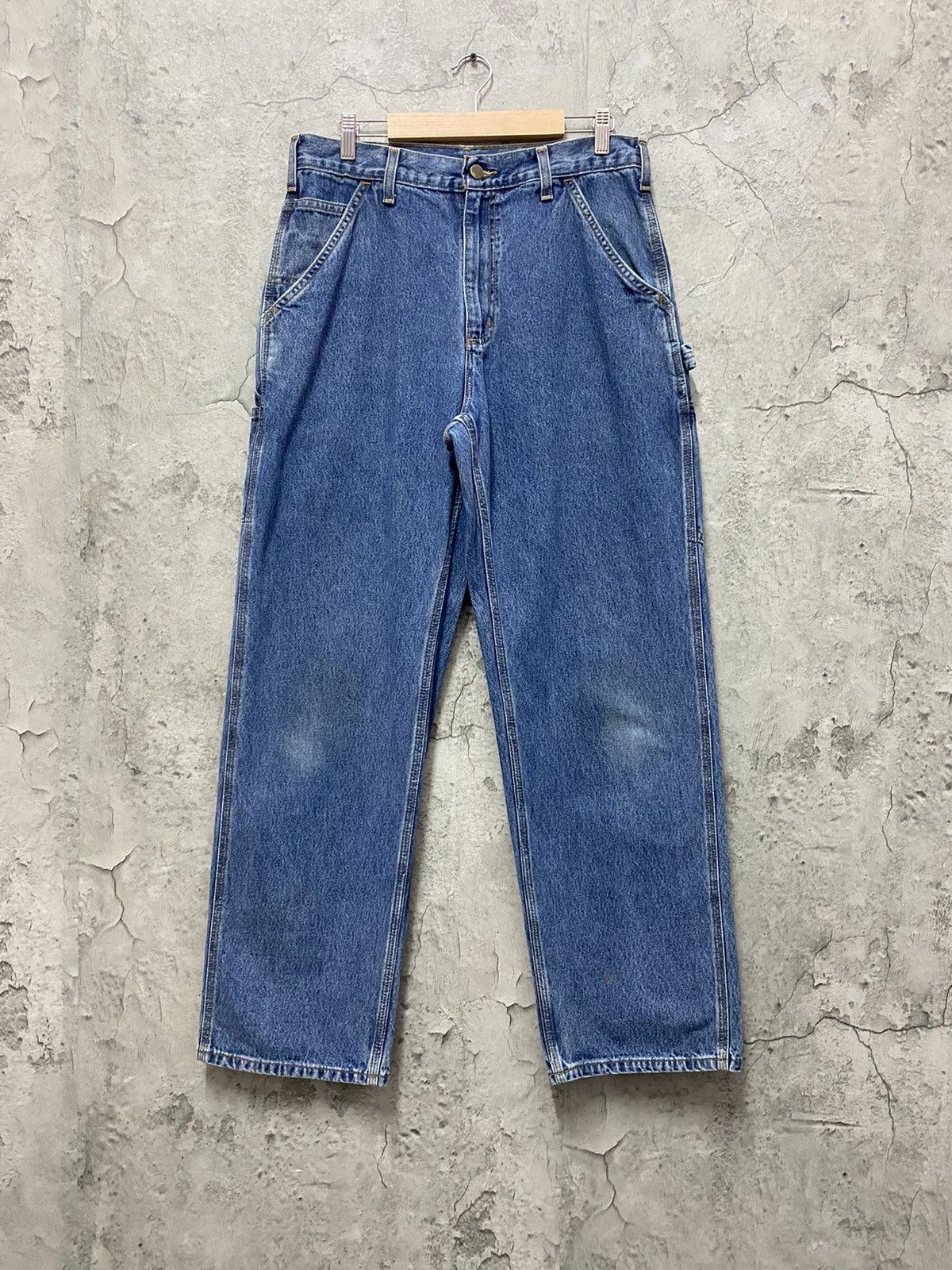 Carhartt × Vintage Vintage 90’s Carhartt Carpenters Loose Fit Denim Pants Size US 32 / EU 48 - 2 Thumbnail