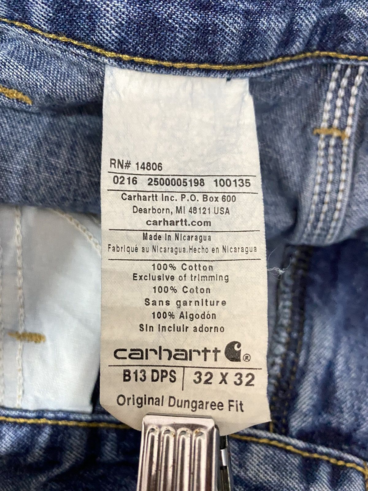 Carhartt × Vintage Vintage 90’s Carhartt Carpenters Loose Fit Denim Pants Size US 32 / EU 48 - 14 Thumbnail