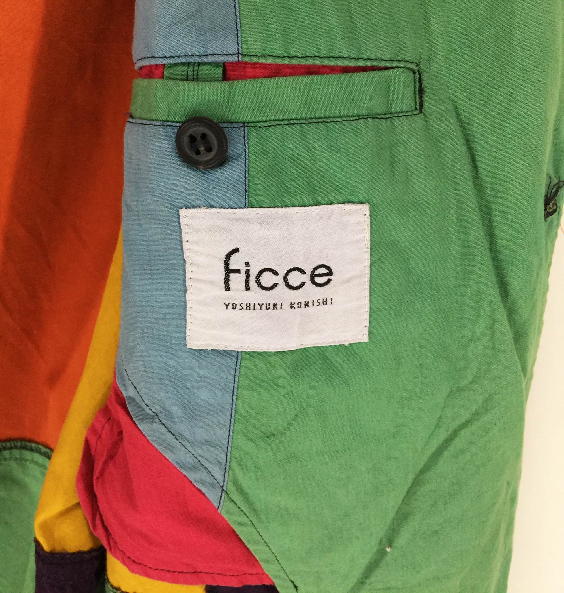 Designer × Japanese Brand × Yoshiyuki Konishi Ficce colorblock patchwork suits jacket Size 40S - 8 Thumbnail