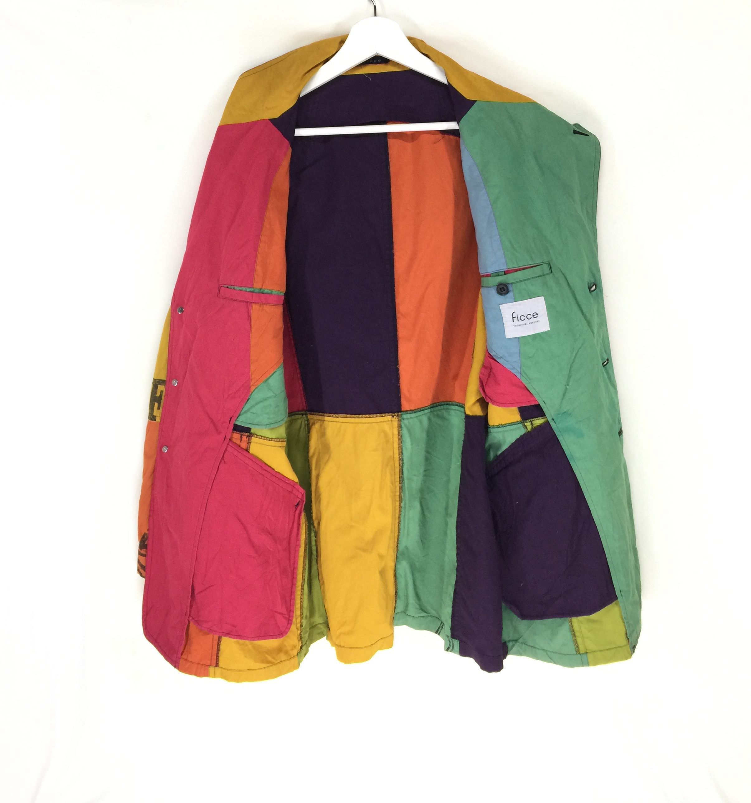 Designer × Japanese Brand × Yoshiyuki Konishi Ficce colorblock patchwork suits jacket Size 40S - 3 Thumbnail