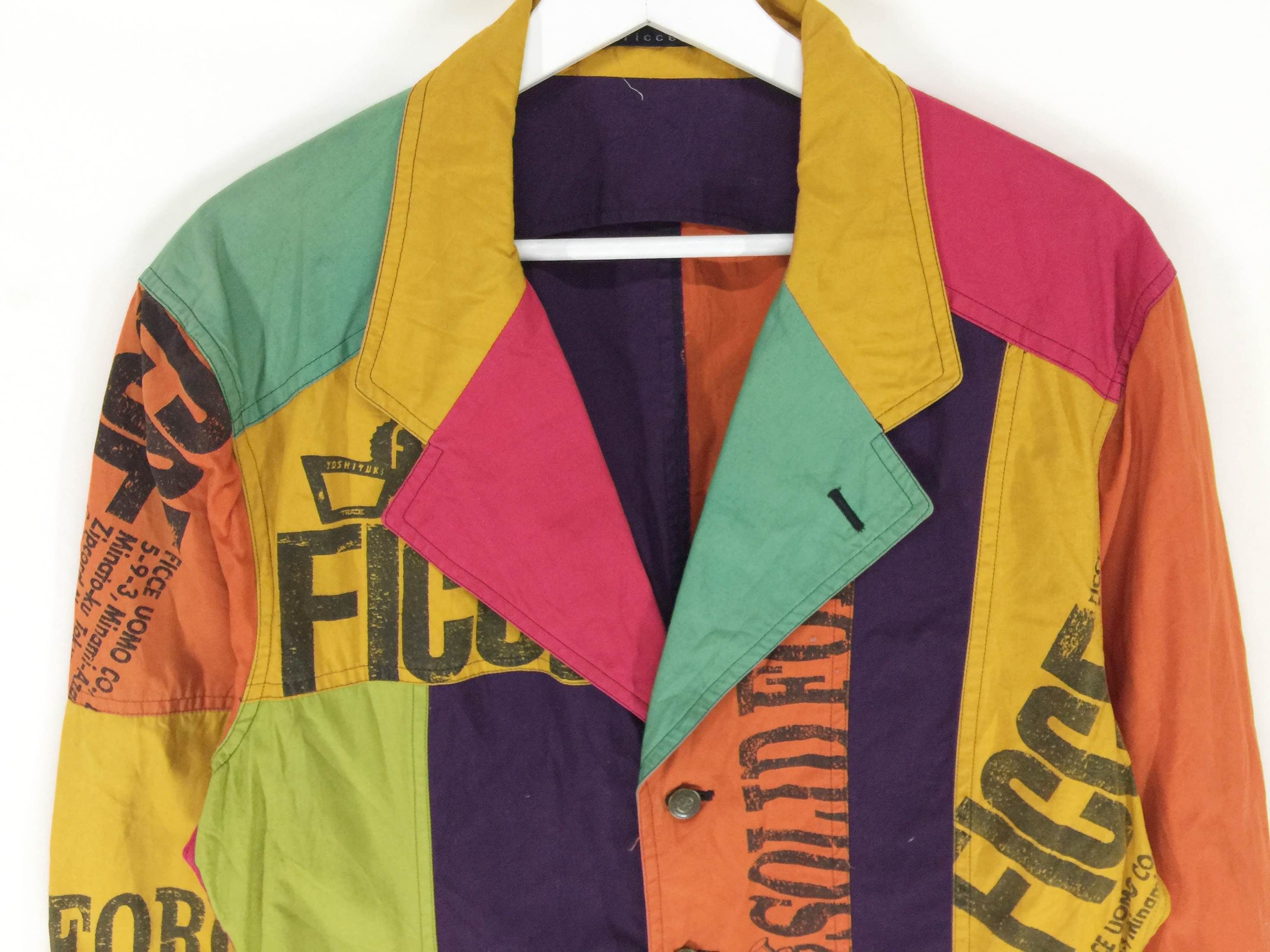 Designer × Japanese Brand × Yoshiyuki Konishi Ficce colorblock patchwork suits jacket Size 40S - 4 Thumbnail