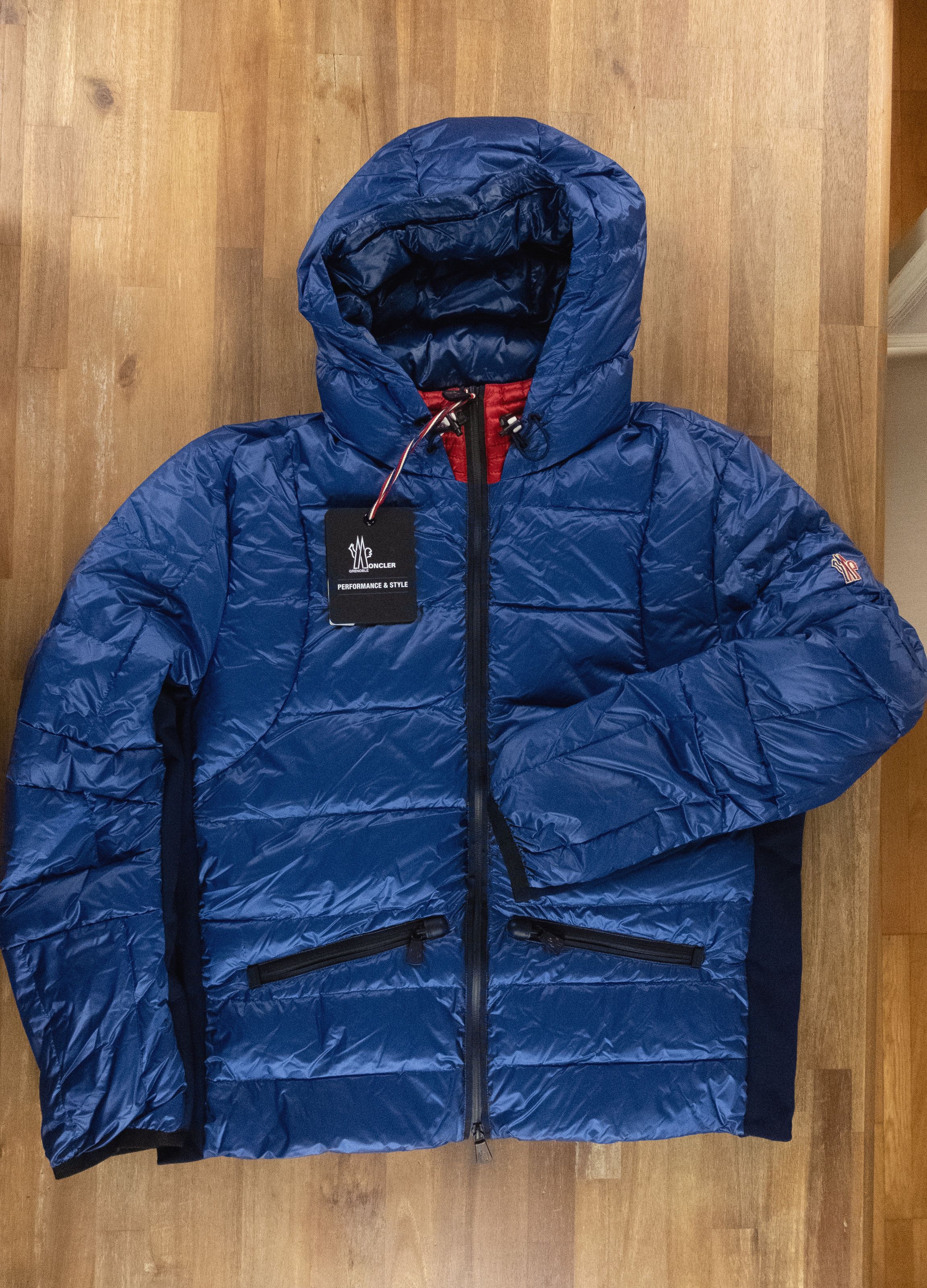 image of Moncler Grenoble Mouthe Blue Hooded Puffer Down Coat 4Xl 7, Men's (Size 2XL)