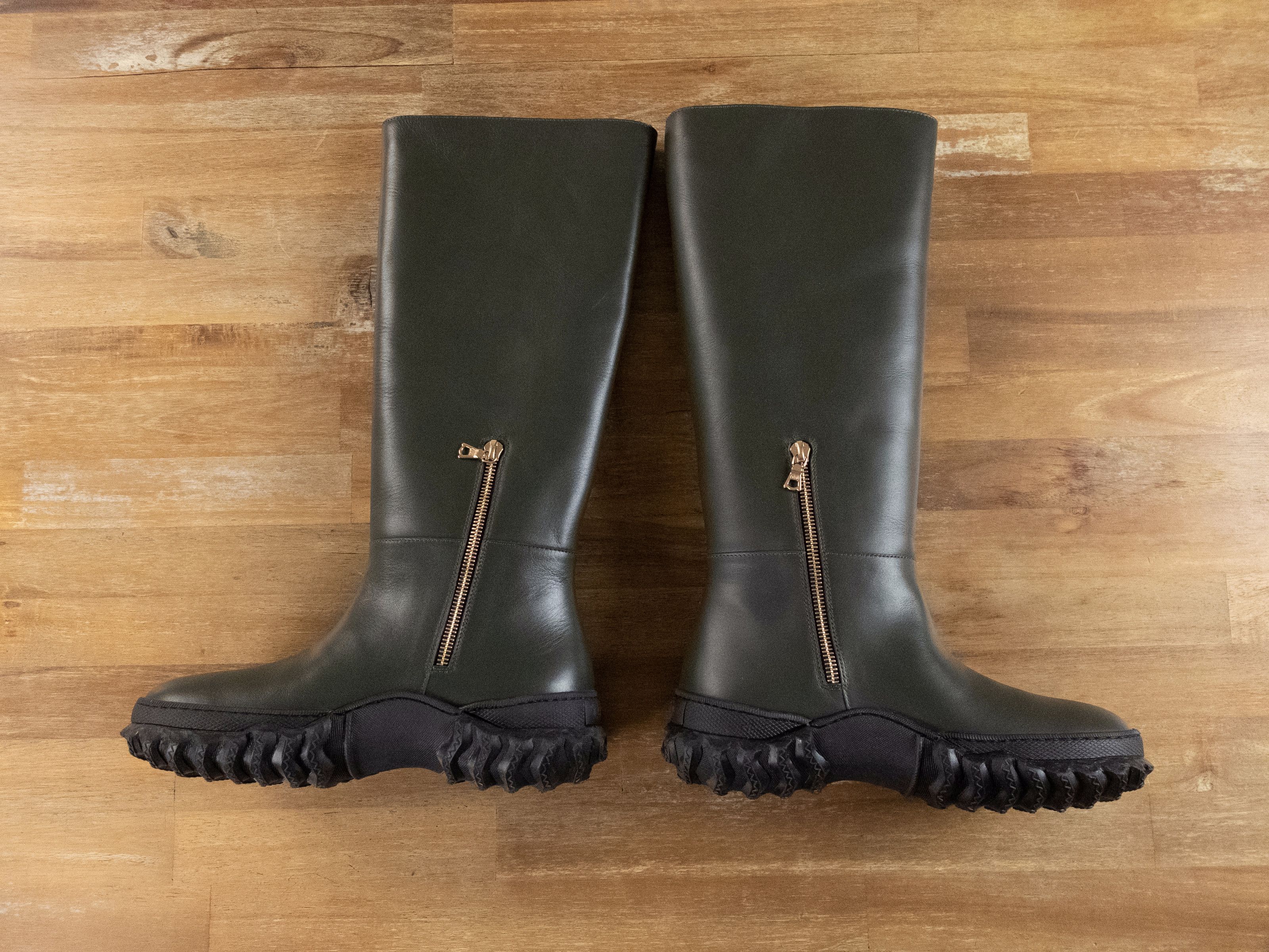 Marni MARNI dark green black knee high rubber sole leather boots 7 Size US 7 / IT 37 - 8 Thumbnail