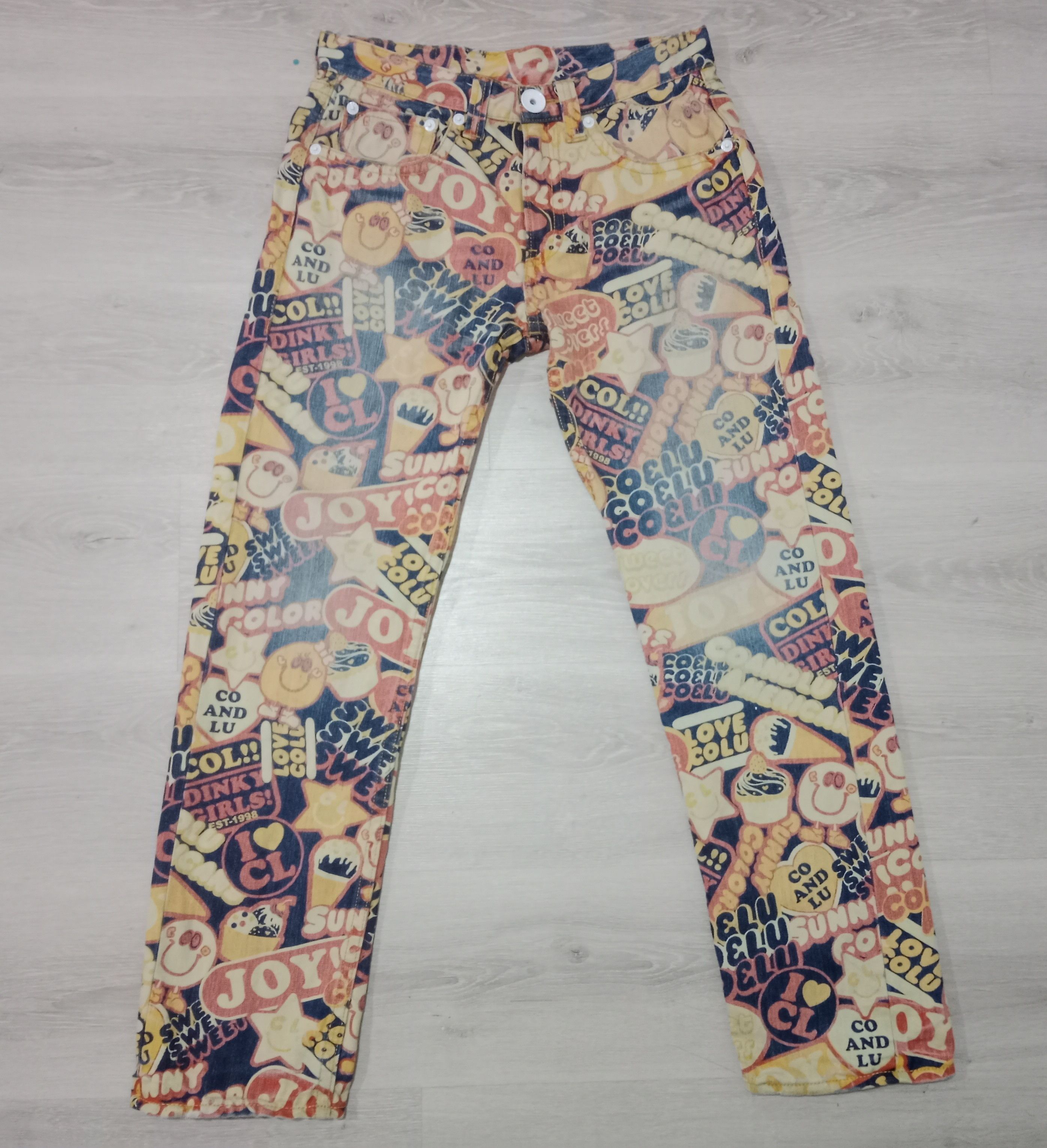 Hysteric Glamour Rare 🇯🇵🎌 Co&Lu Sunny Colors Jeans Size US 31 - 1 Thumbnail