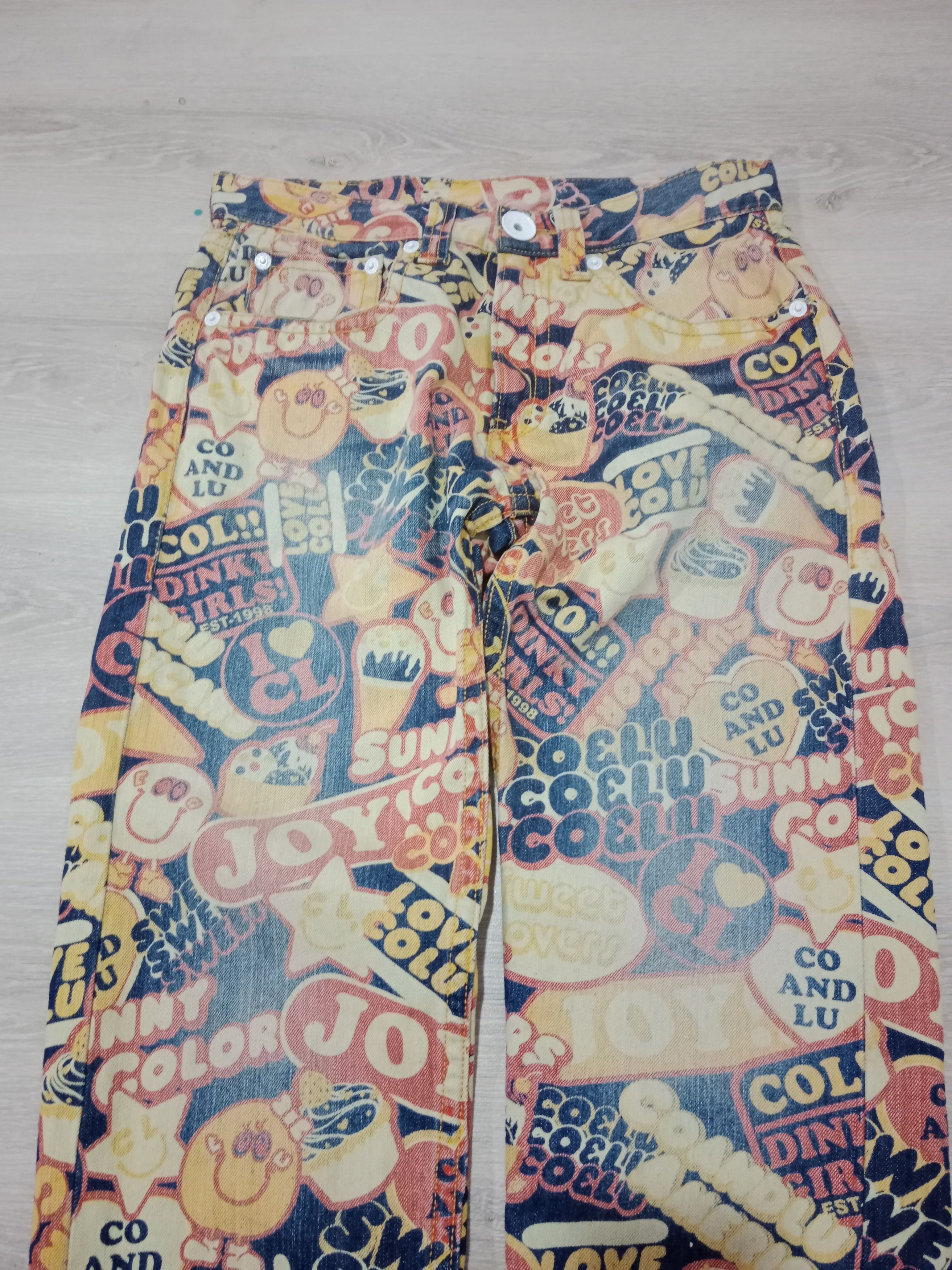 Hysteric Glamour Rare 🇯🇵🎌 Co&Lu Sunny Colors Jeans Size US 31 - 3 Thumbnail