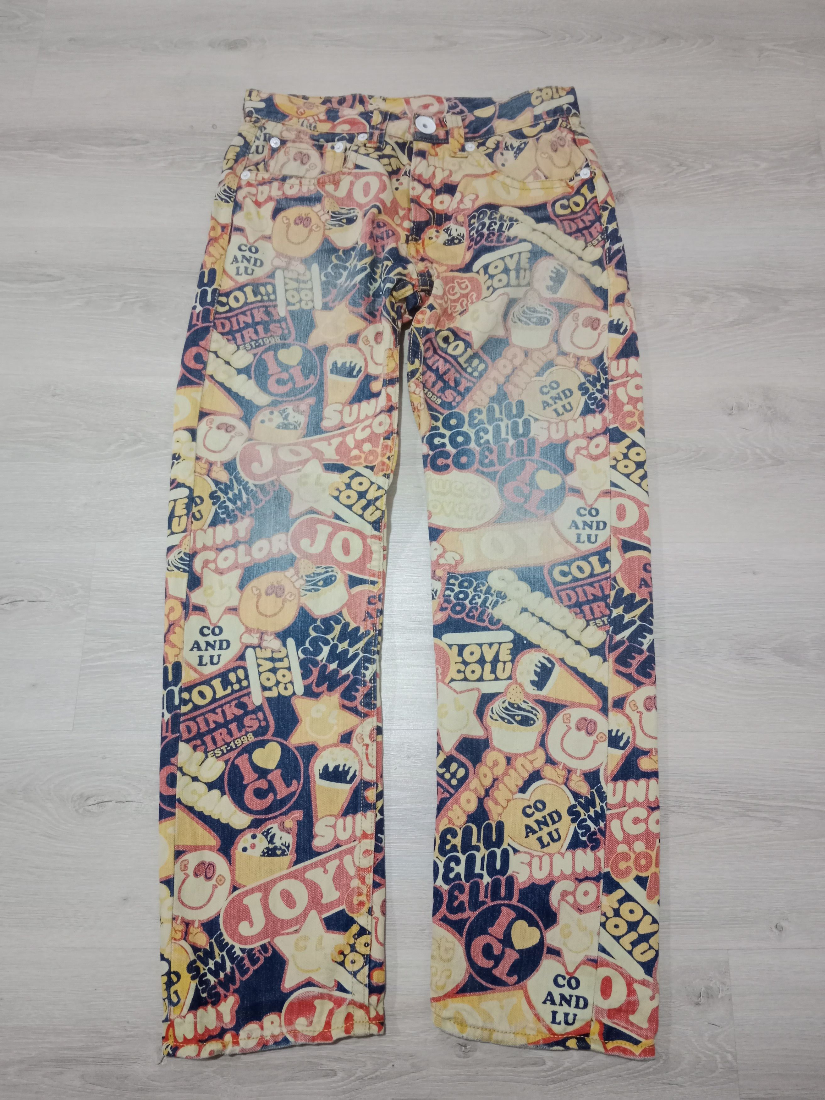 Hysteric Glamour Rare 🇯🇵🎌 Co&Lu Sunny Colors Jeans Size US 31 - 2 Thumbnail