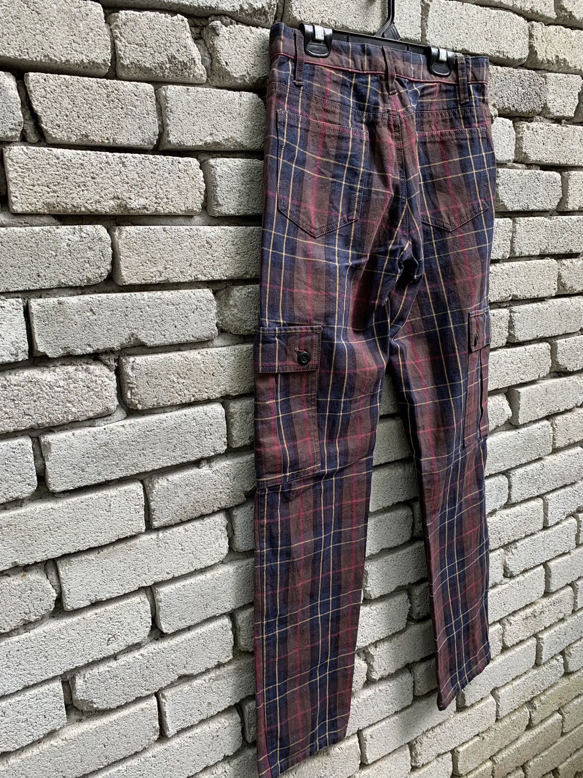 Japanese Brand Cool Scat Red Tartan Plaid Checkered Cargo Pants Punk Style Size US 28 / EU 44 - 6 Thumbnail