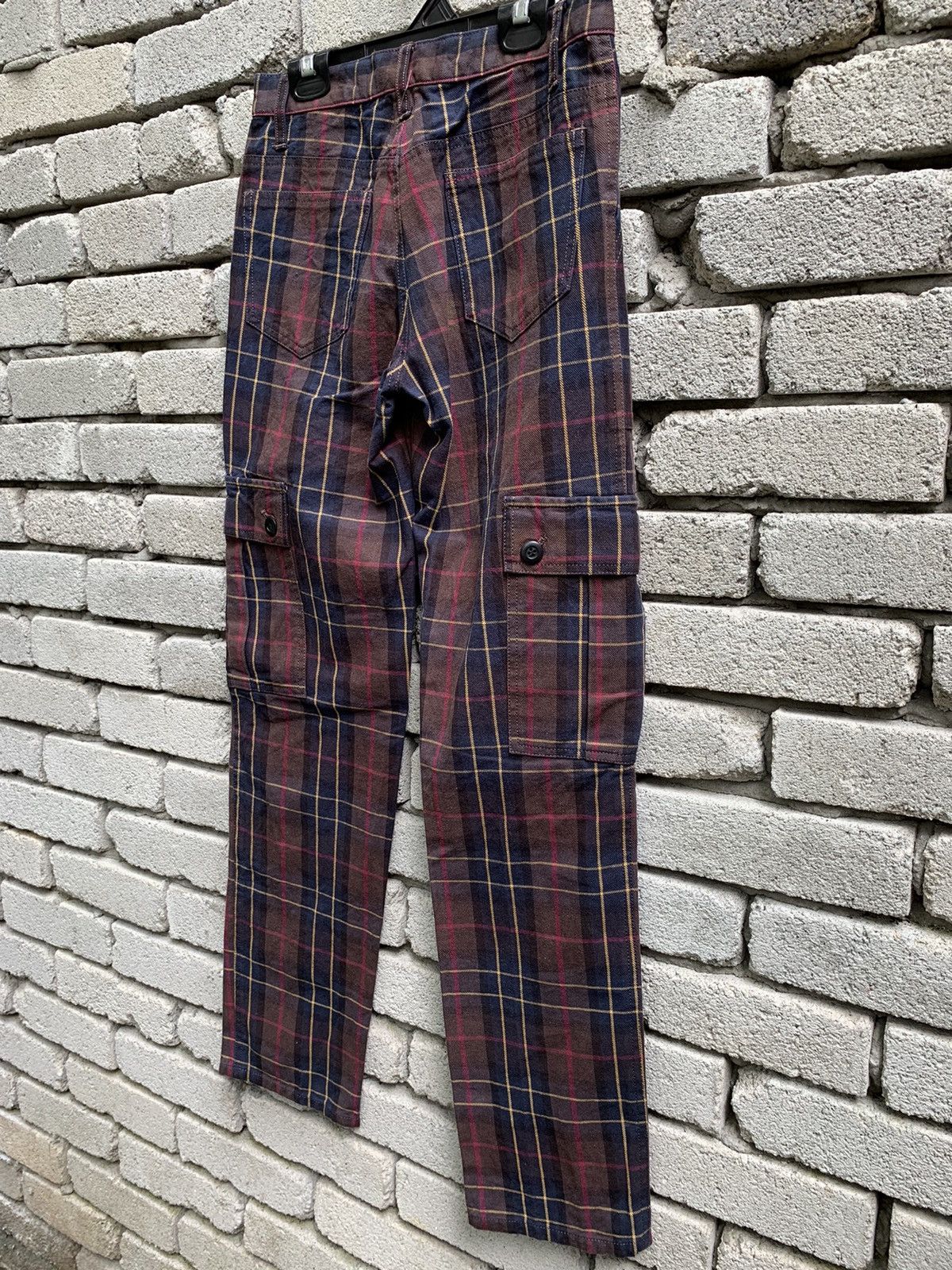 Japanese Brand Cool Scat Red Tartan Plaid Checkered Cargo Pants Punk Style Size US 28 / EU 44 - 5 Thumbnail