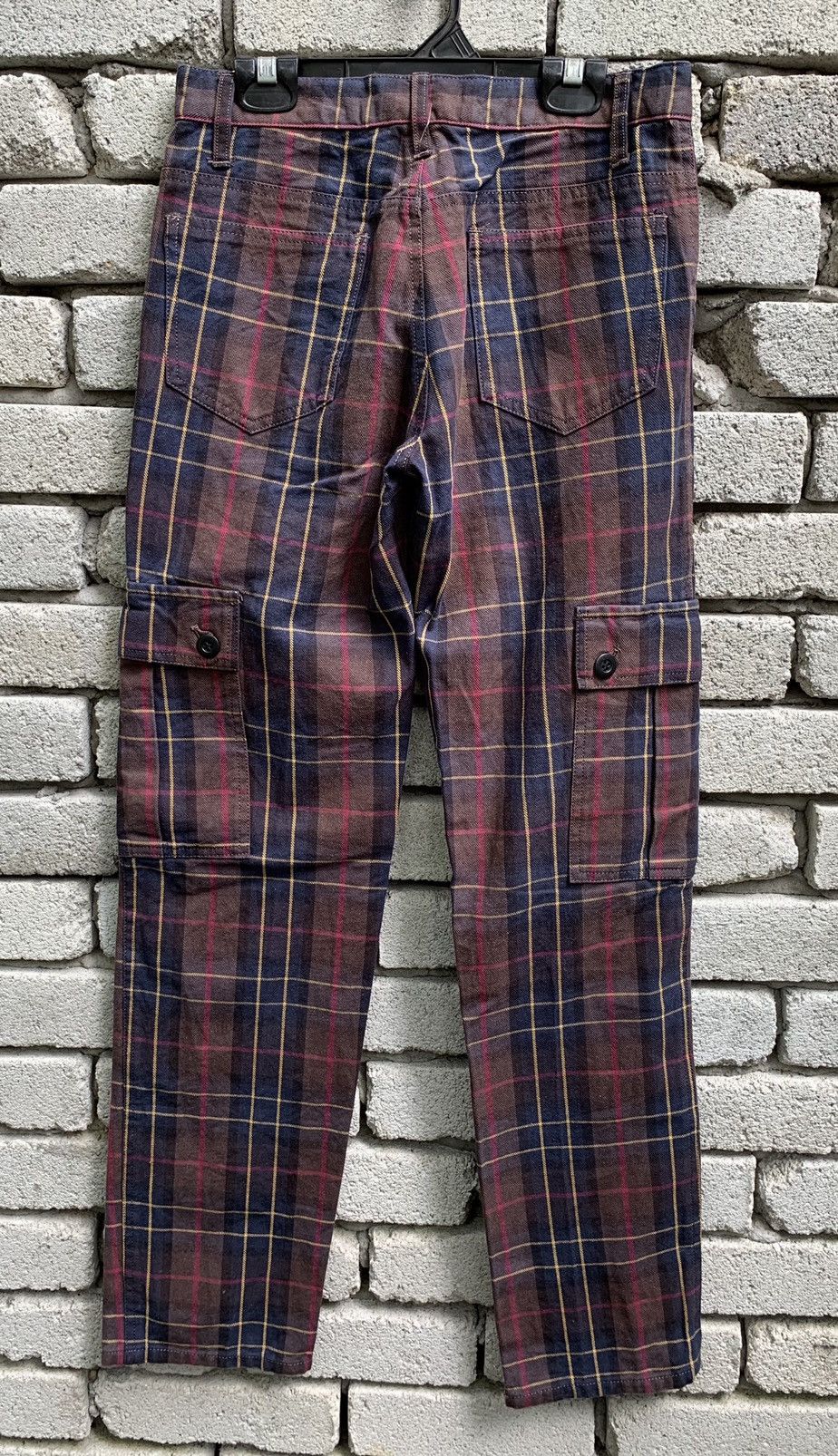 Japanese Brand Cool Scat Red Tartan Plaid Checkered Cargo Pants Punk Style Size US 28 / EU 44 - 4 Thumbnail