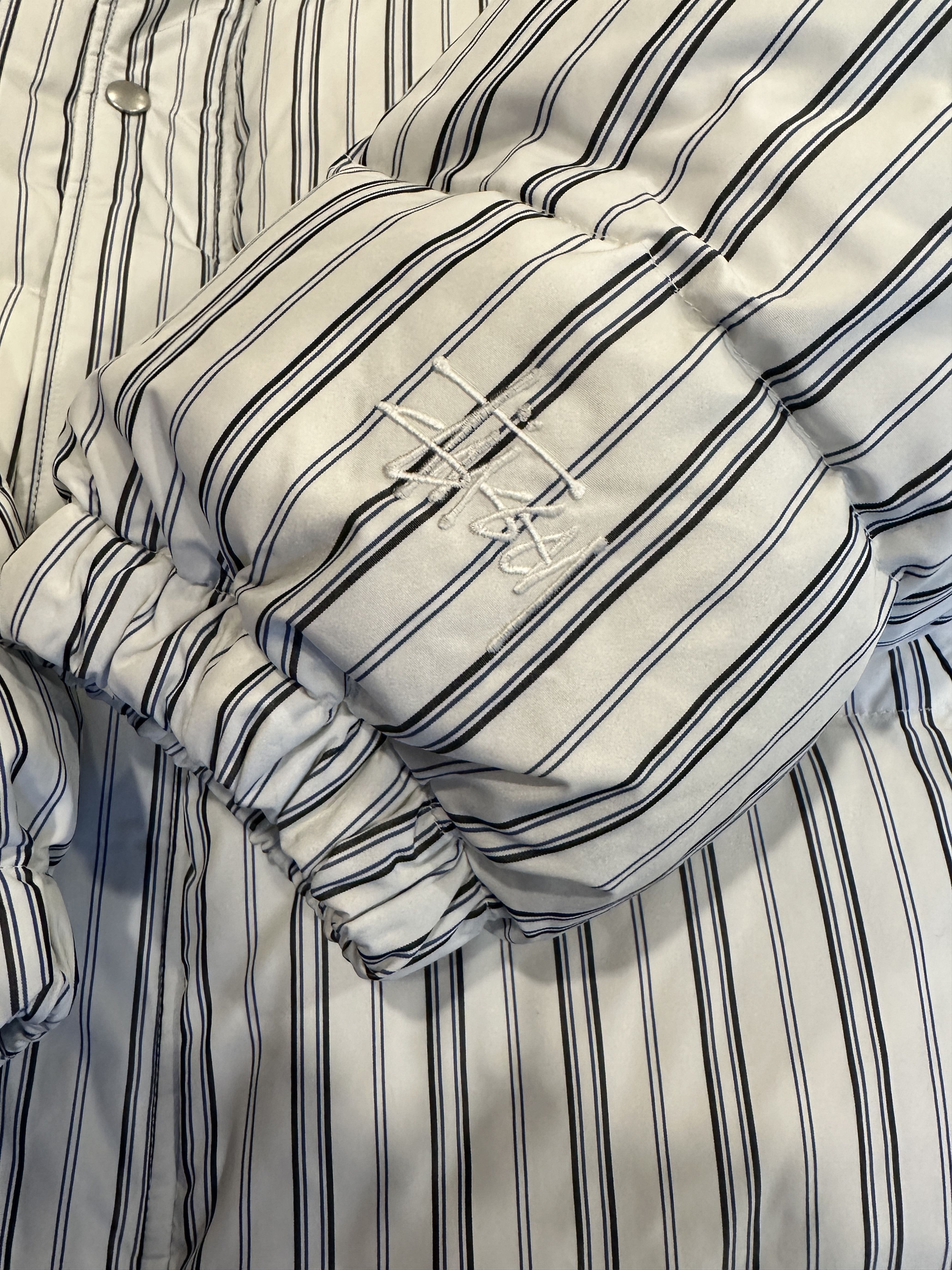 Stussy STRIPE DOWN PUFFER JACKET - BONE Size US XL / EU 56 / 4 - 6 Thumbnail