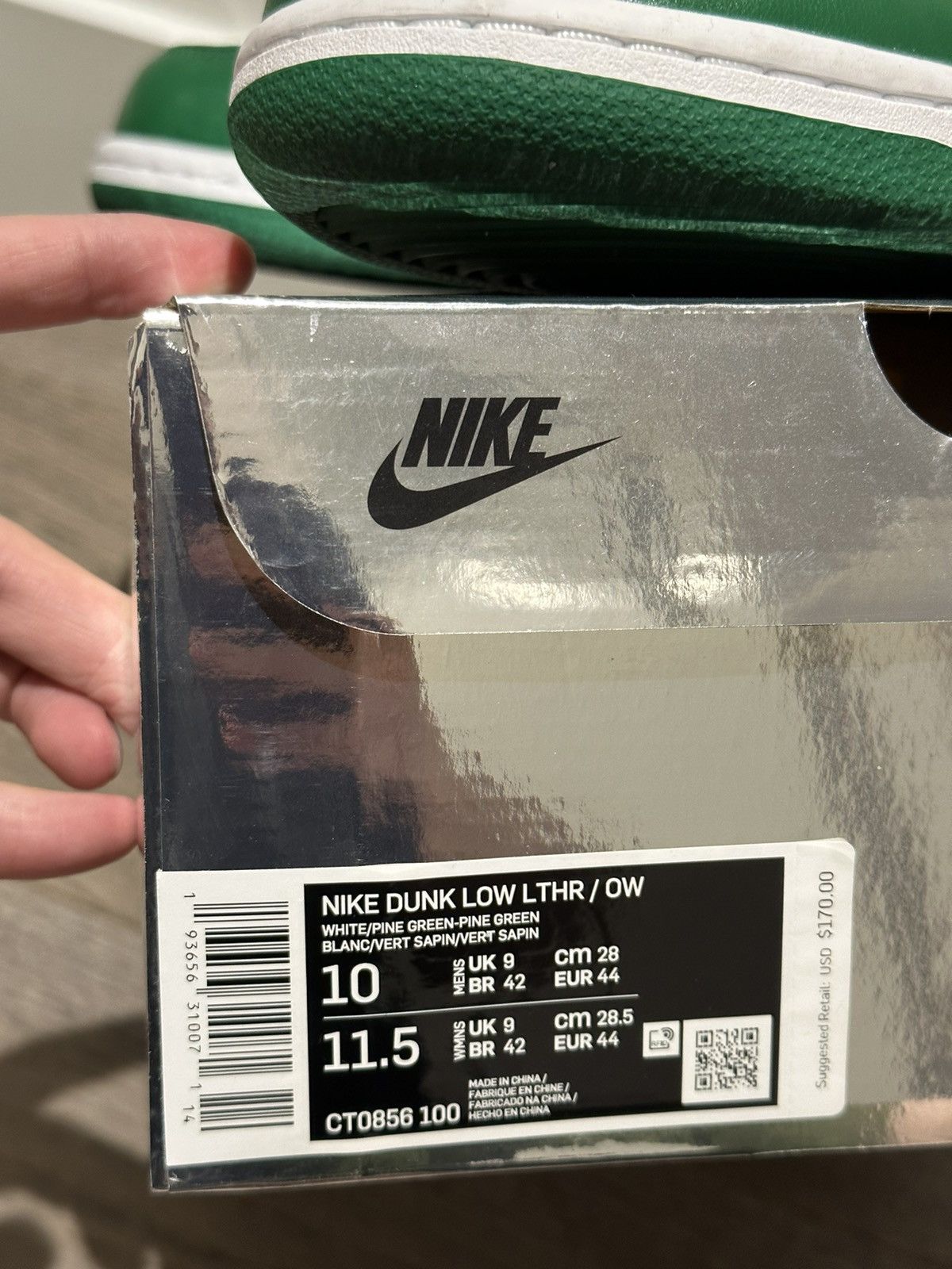 Nike × Off-White Nike Offwhite Pine Green Dunk Low Size US 10 / EU 43 - 16 Thumbnail