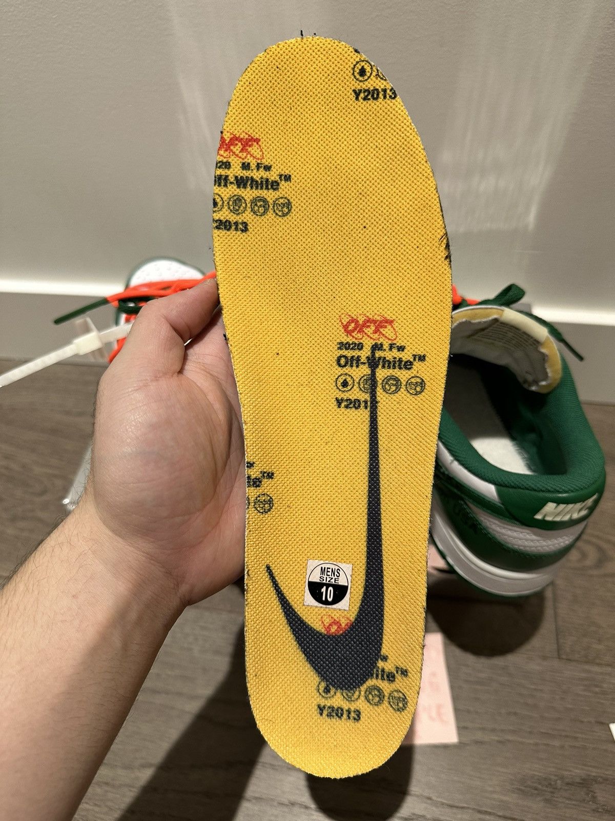 Nike × Off-White Nike Offwhite Pine Green Dunk Low Size US 10 / EU 43 - 14 Thumbnail