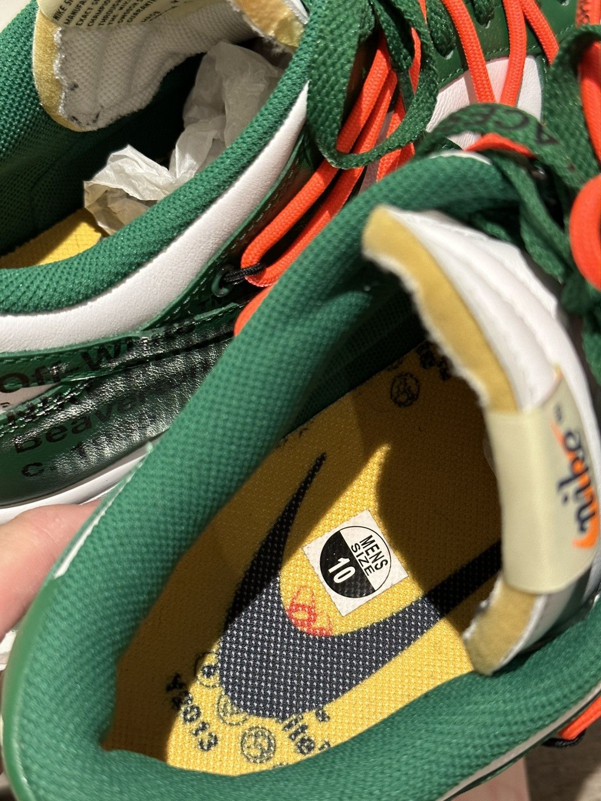 Nike × Off-White Nike Offwhite Pine Green Dunk Low Size US 10 / EU 43 - 10 Thumbnail