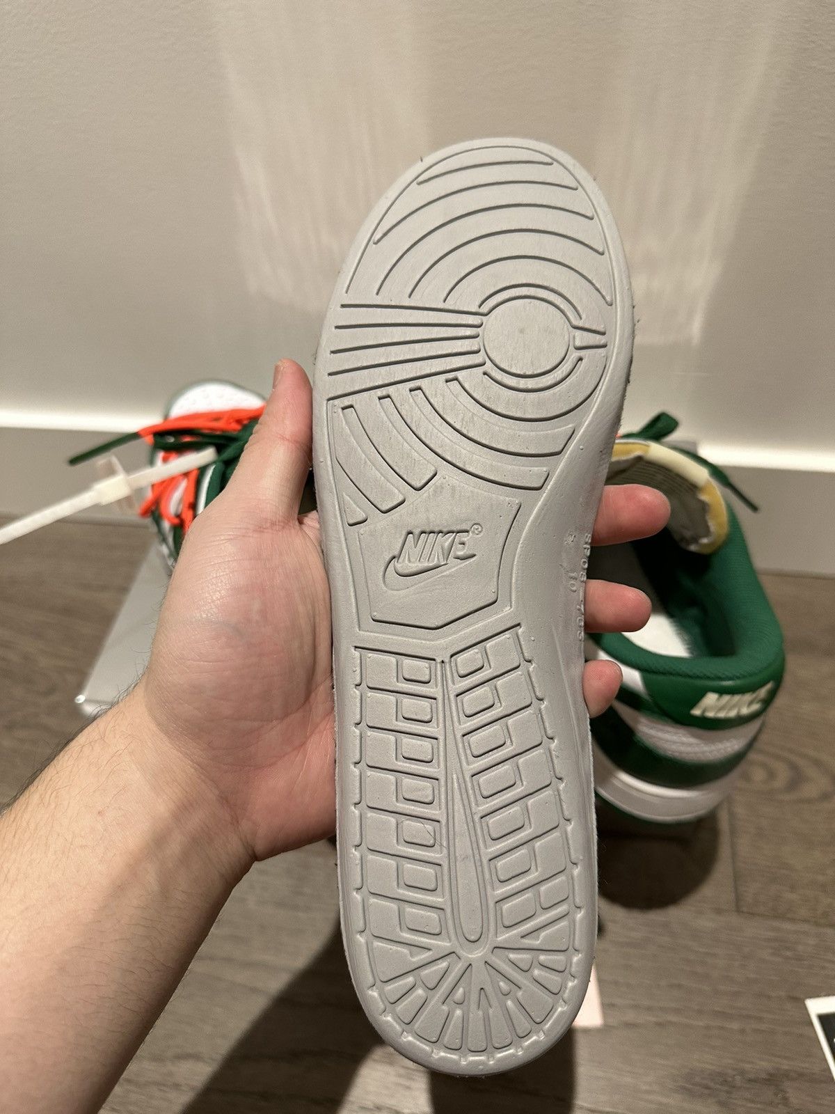 Nike × Off-White Nike Offwhite Pine Green Dunk Low Size US 10 / EU 43 - 15 Thumbnail