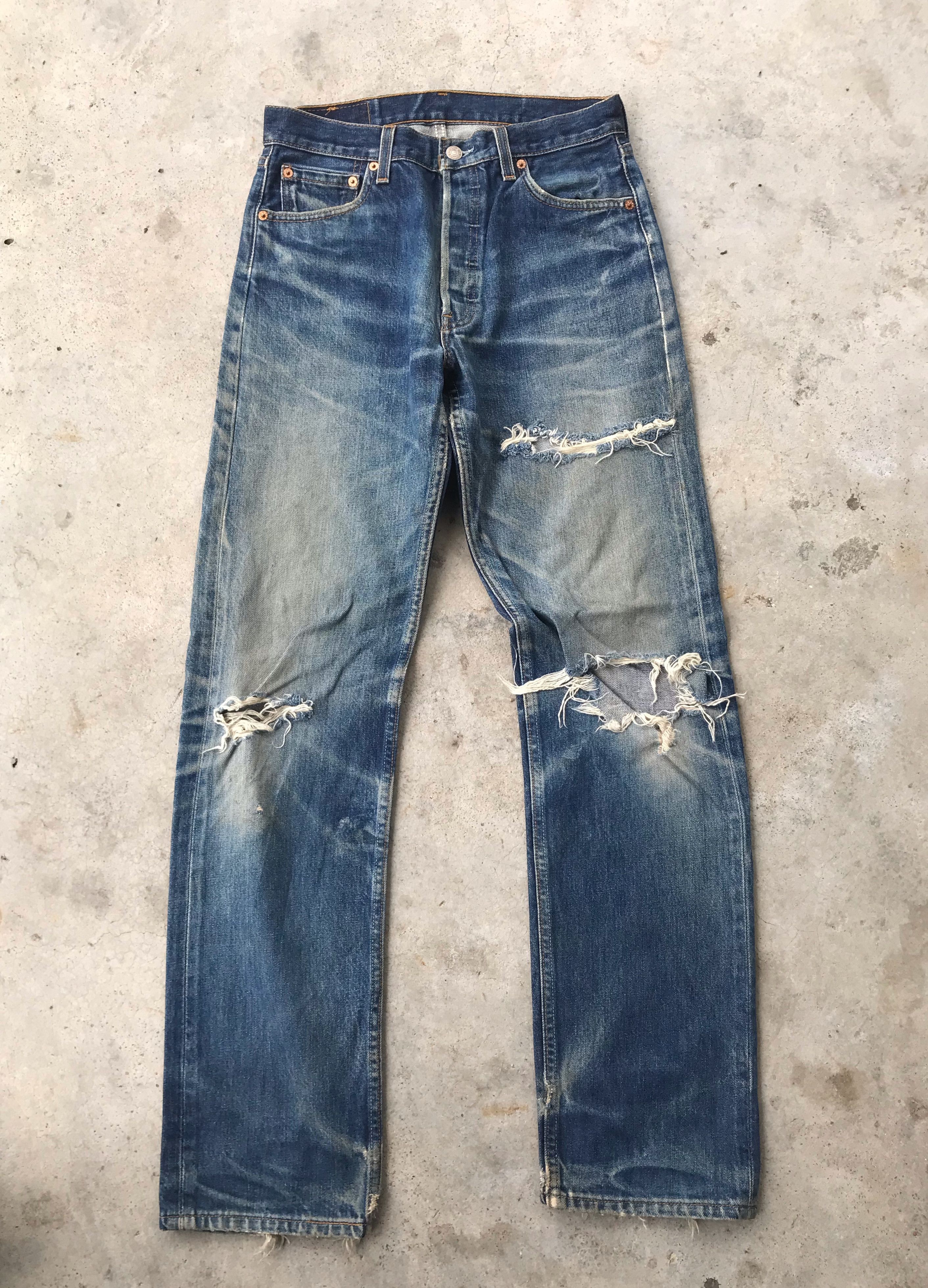 Levi's Vintage Levi's 501 rusty wash blue denim jeans 28x32 Size US 28 / EU 44 - 1 Thumbnail